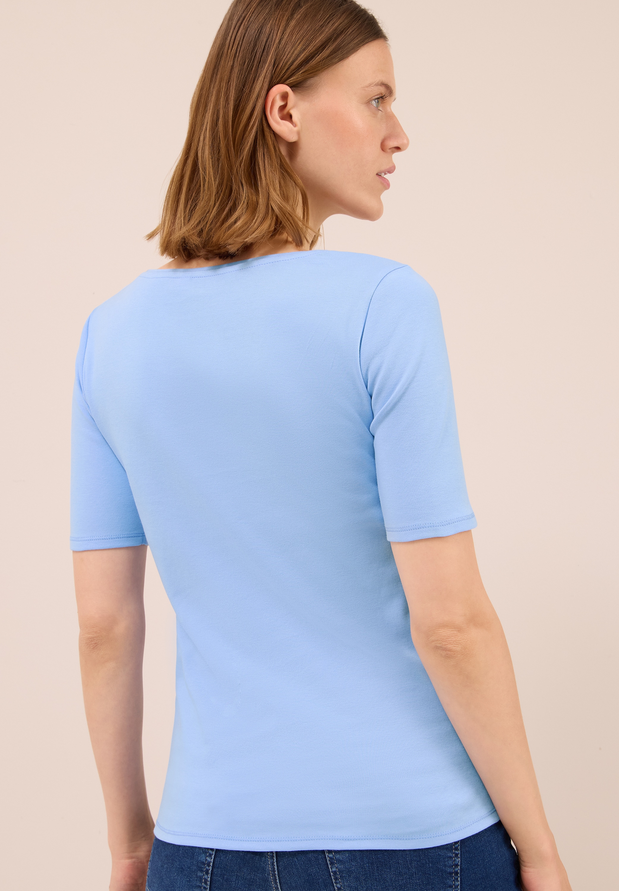 Cecil Rundhalsshirt »Style Lena« mit Halbärmeln