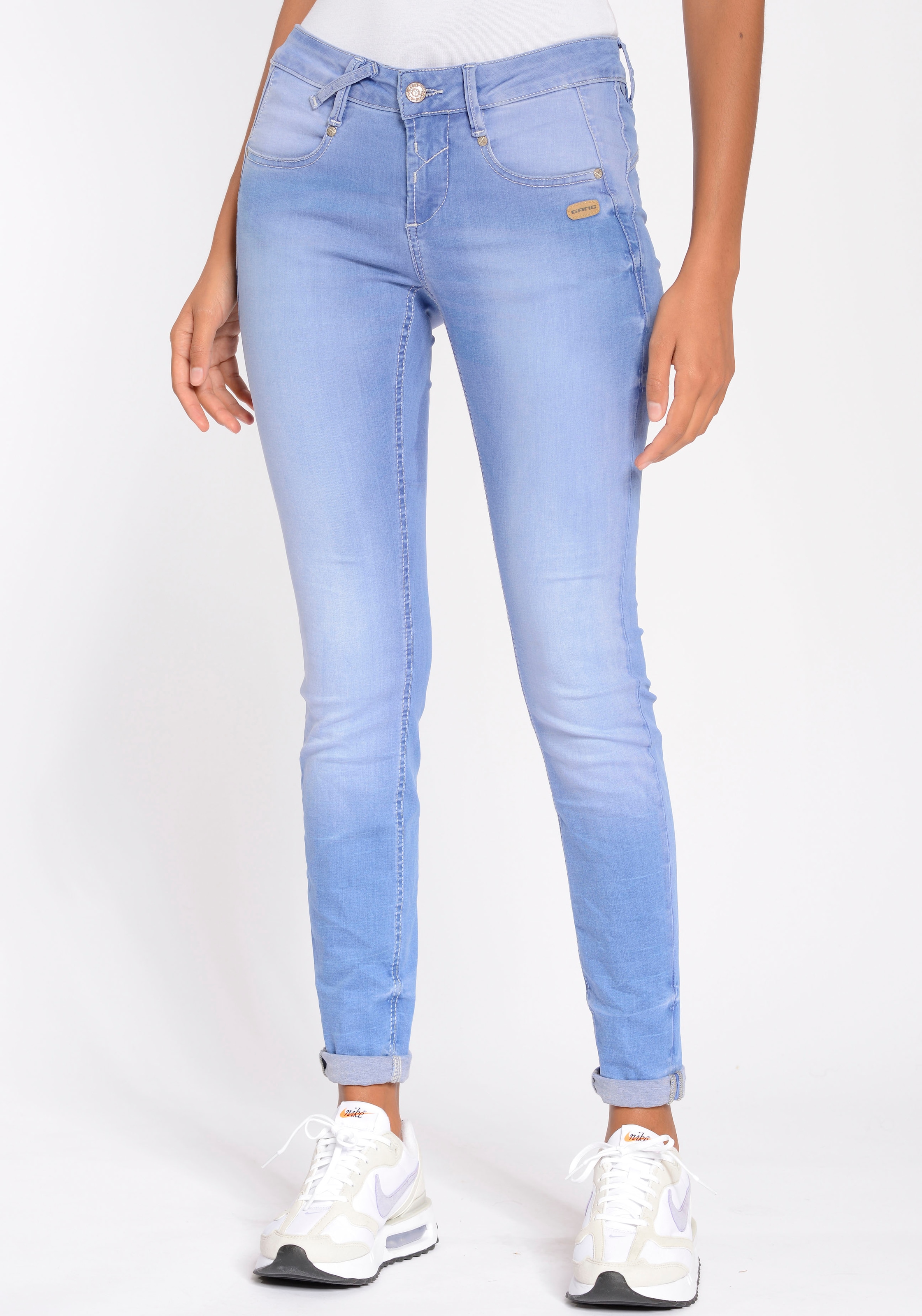 ♕ GANG Skinny-fit-Jeans »94NELE«, Dreieckseinsätzen und versandkostenfrei Stretch kaufen seitlichen mit