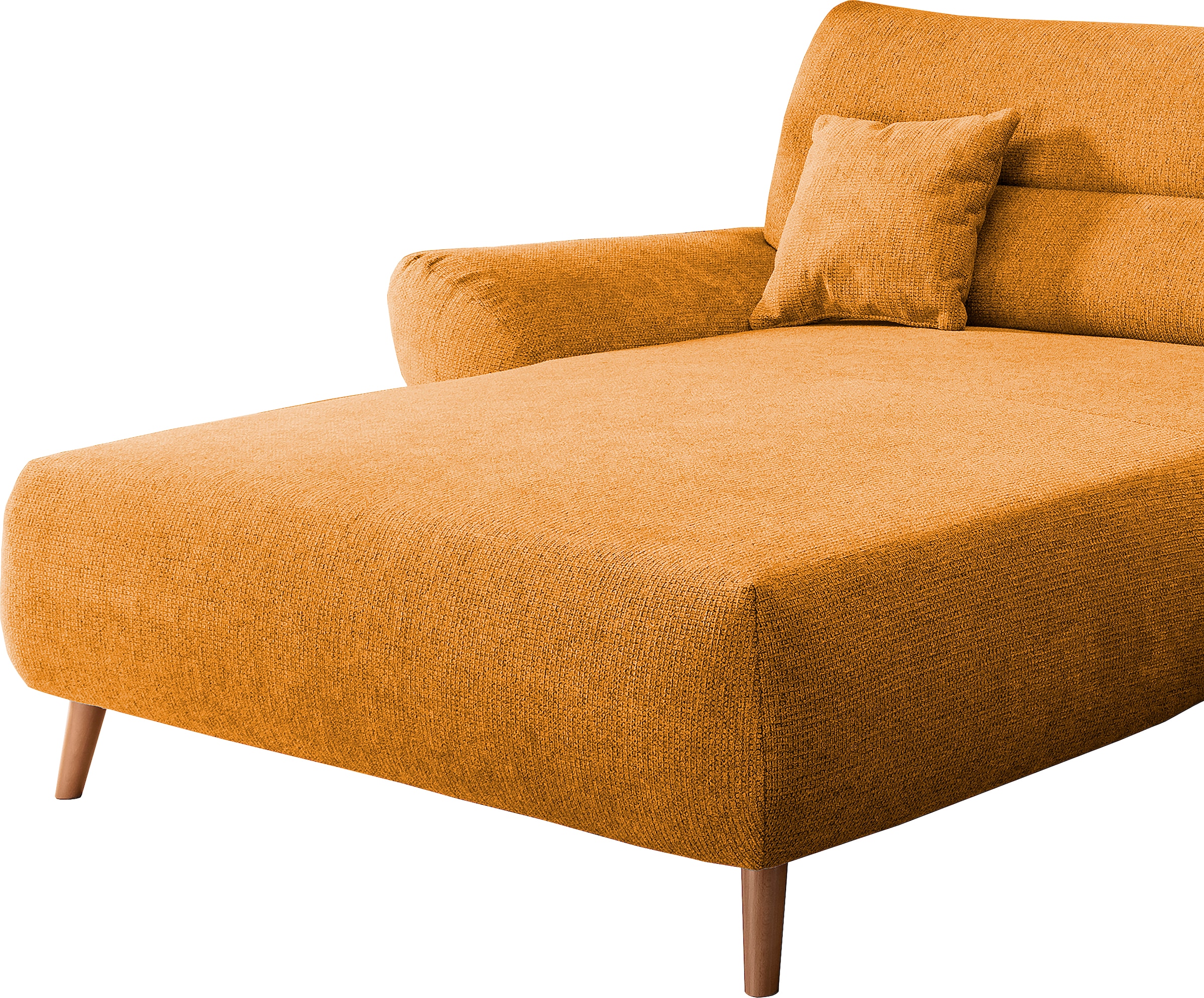 Home affaire Canapé d'angle »Drago, elegant und zeitlos, komfortabel, Holzfuss, L-Form« frei im Raum stellbar, inkl. 2 Zierkissen