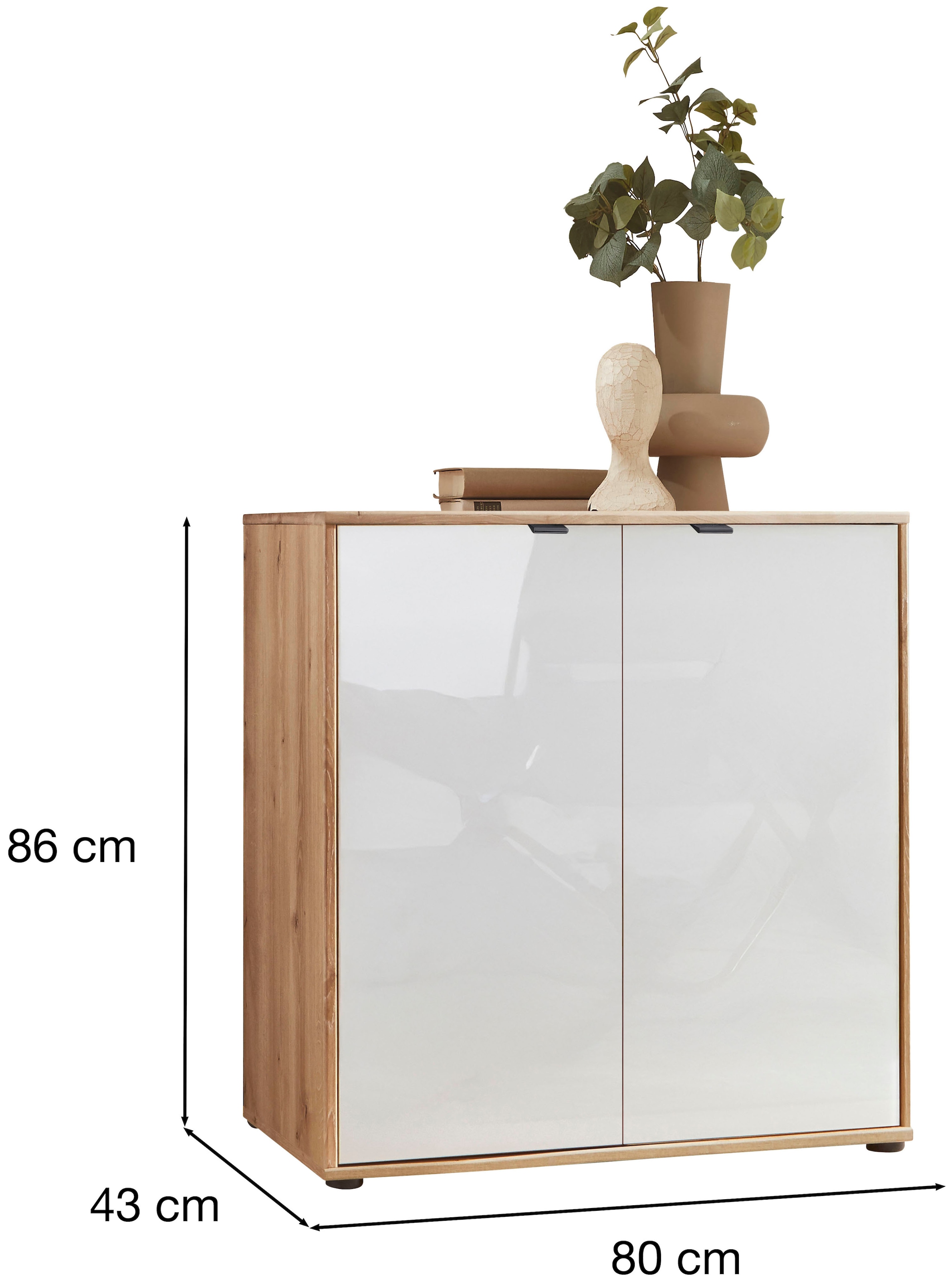 WIEMANN Commode »Cardiff Sideboard, Wäscheschrank, teilmassiv Bianco-Eiche, 80 cm« Kommode 80x86x43 cm, braun, mit Dämpfung, MADE IN GERMANY,  verschiedenen Ausführungen, inklusive Einlegeboden