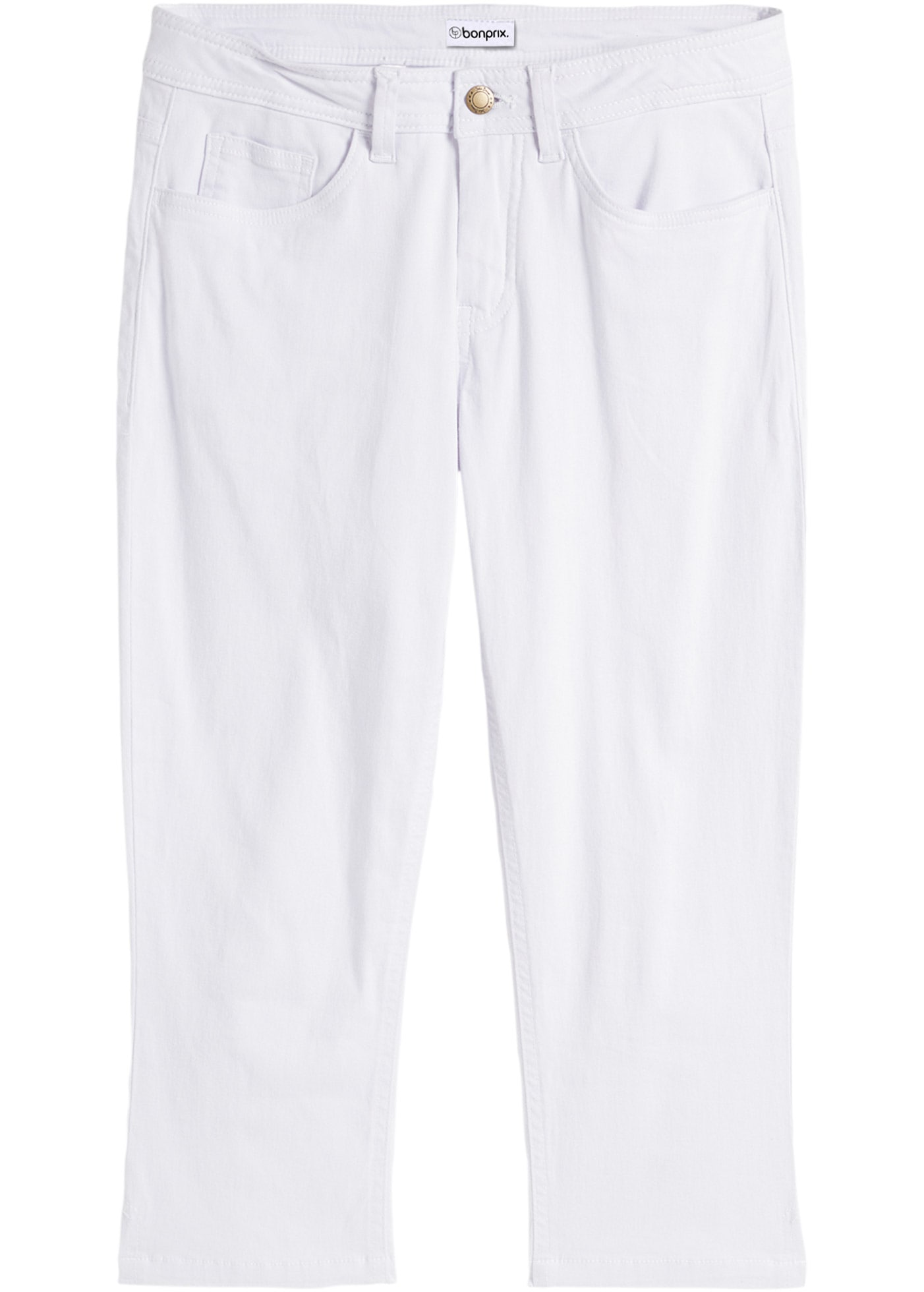 bonprix Jeans capri »Slim Fit Jeans Mid Waist, cropped« look 3/4 capri, style cinq poches, Regular Fit, jambes étroites
