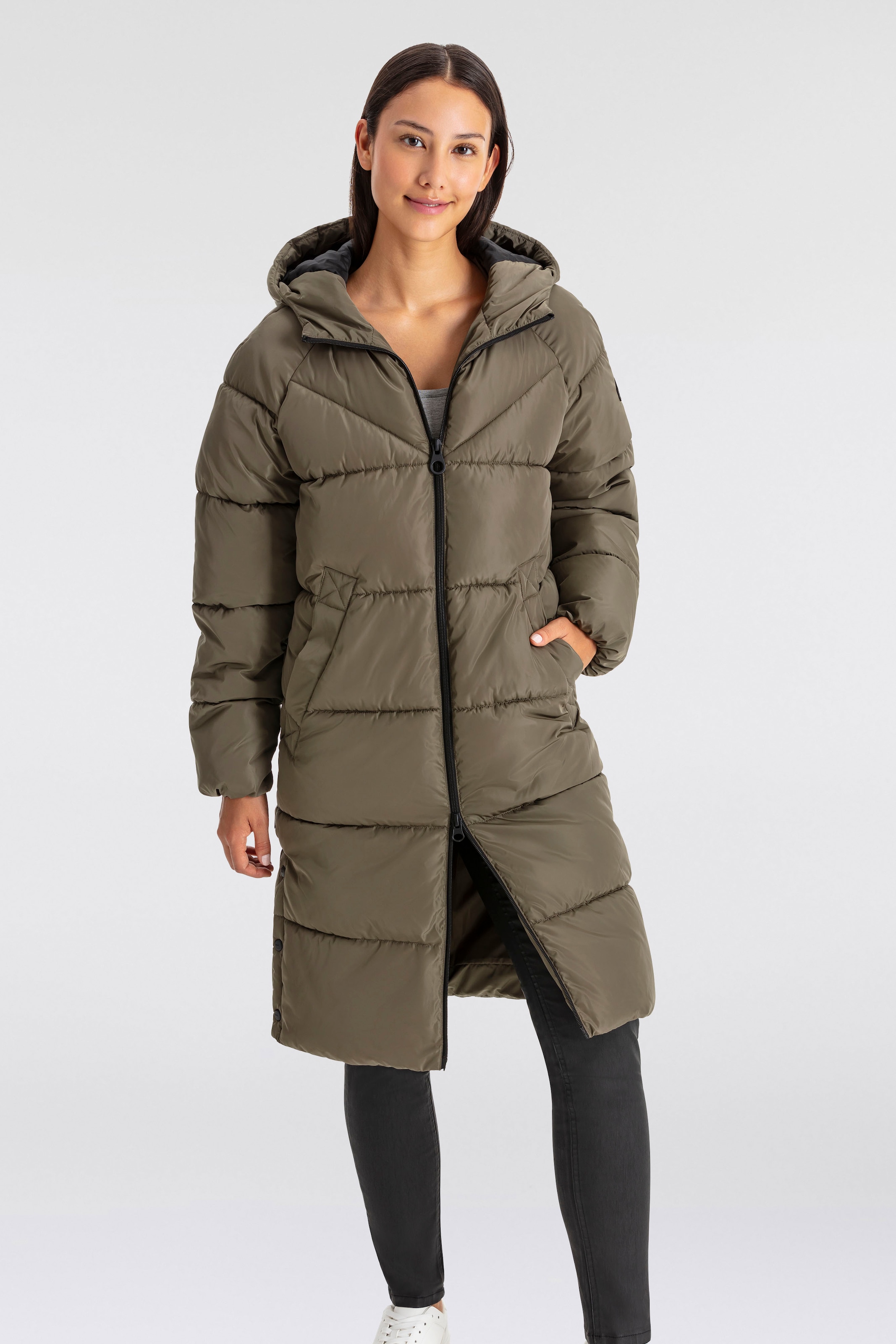 ONLY Steppmantel »ONLAMAND LONG PUFFER COAT CS OTW«, mit Kapuze und praktischem 2-Wege...