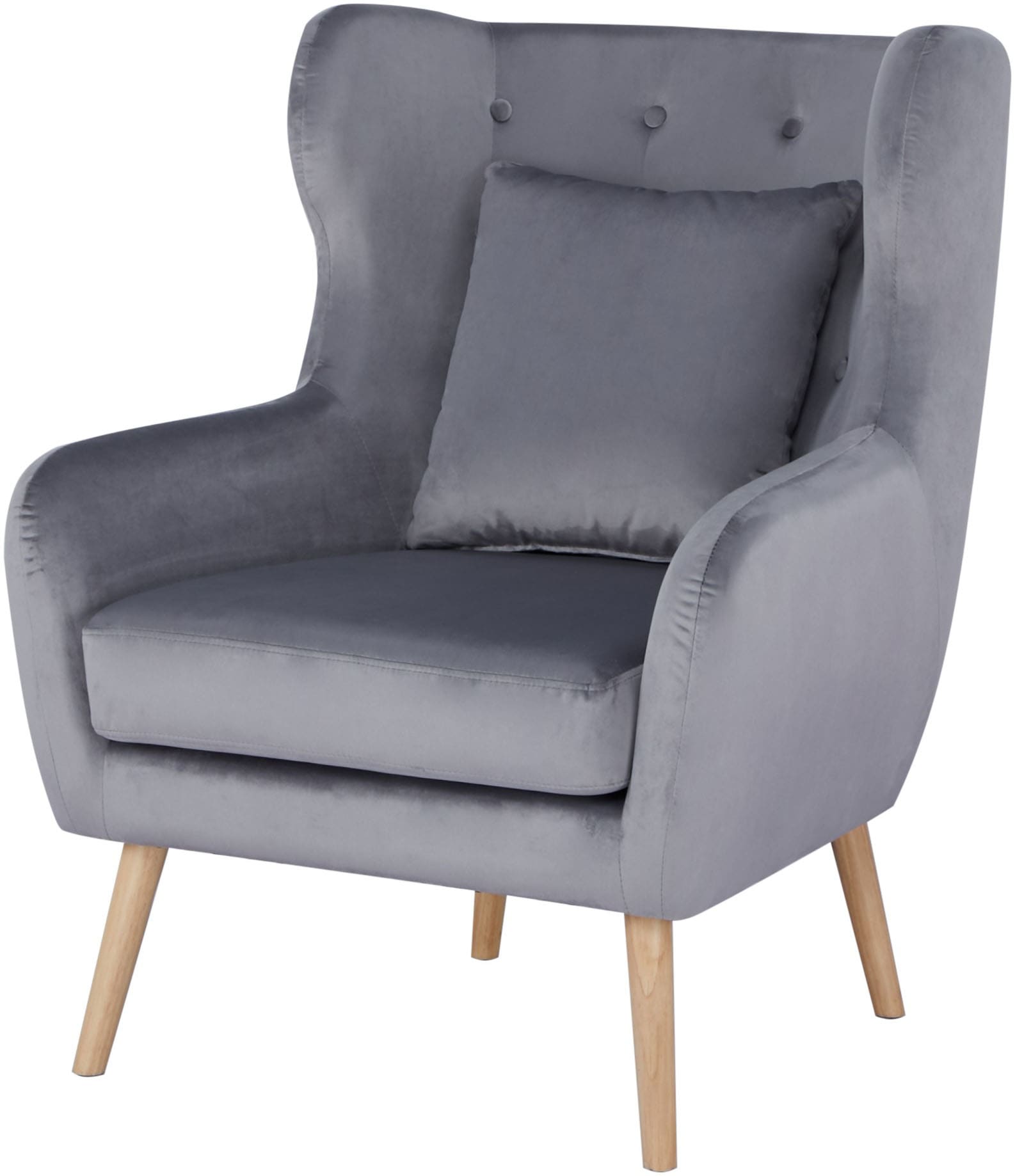 Home affaire Ohrensessel »Yamuna«, mit Sitzpolsterung, Gestell und Füsse aus Massivholz, Sitzhöhe 47 cm