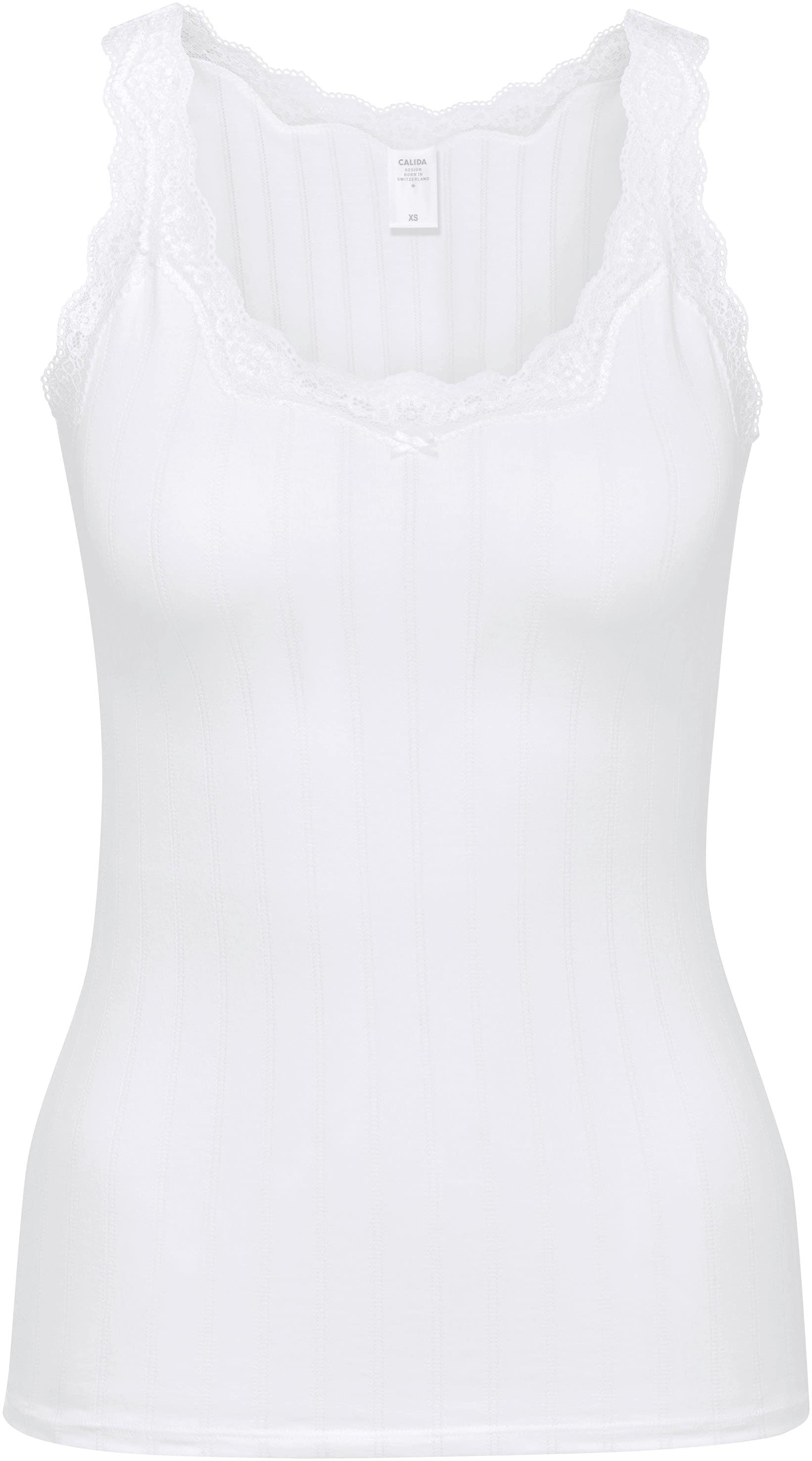 CALIDA Top à bretelles »Etude Toujours« dentelle fine, motif à fines rayures, mélange coton, élastique
