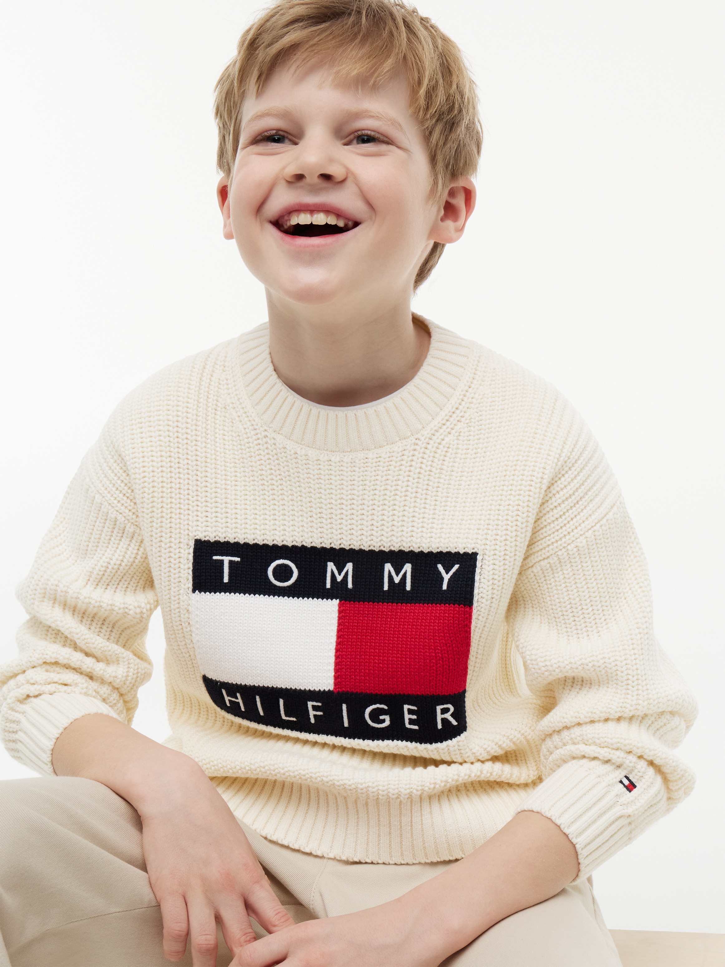 Tommy Hilfiger Pull en tricot Coupe régulière, pour enfants jusqu'à 16 ans