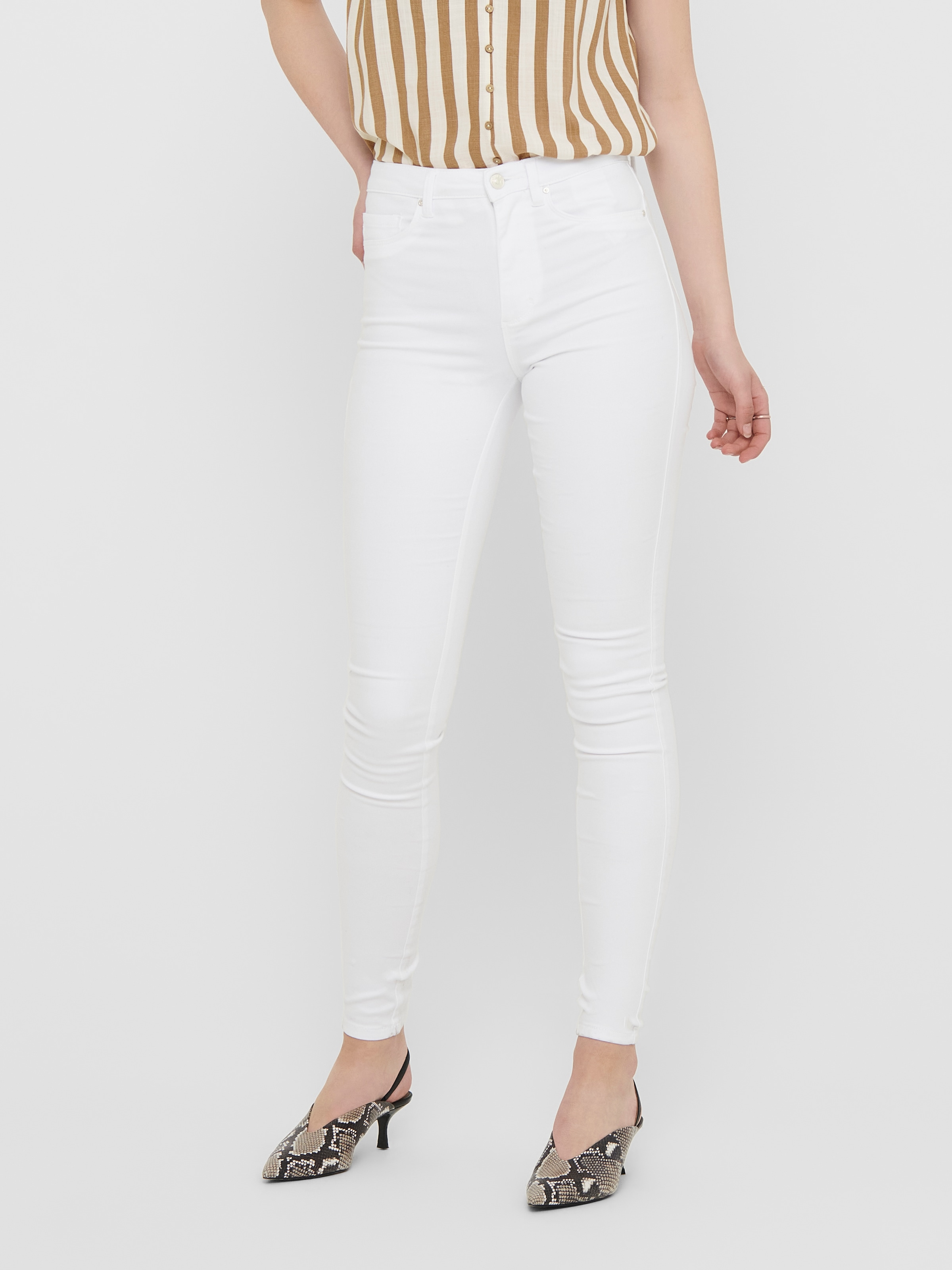 Image of ONLY Skinny-fit-Jeans "ONLROYAL – Stretch-Denim mit hohem Bund für optimalen Sitz" unifarben, casual, skinny fit, Denim, Eingrifftaschen