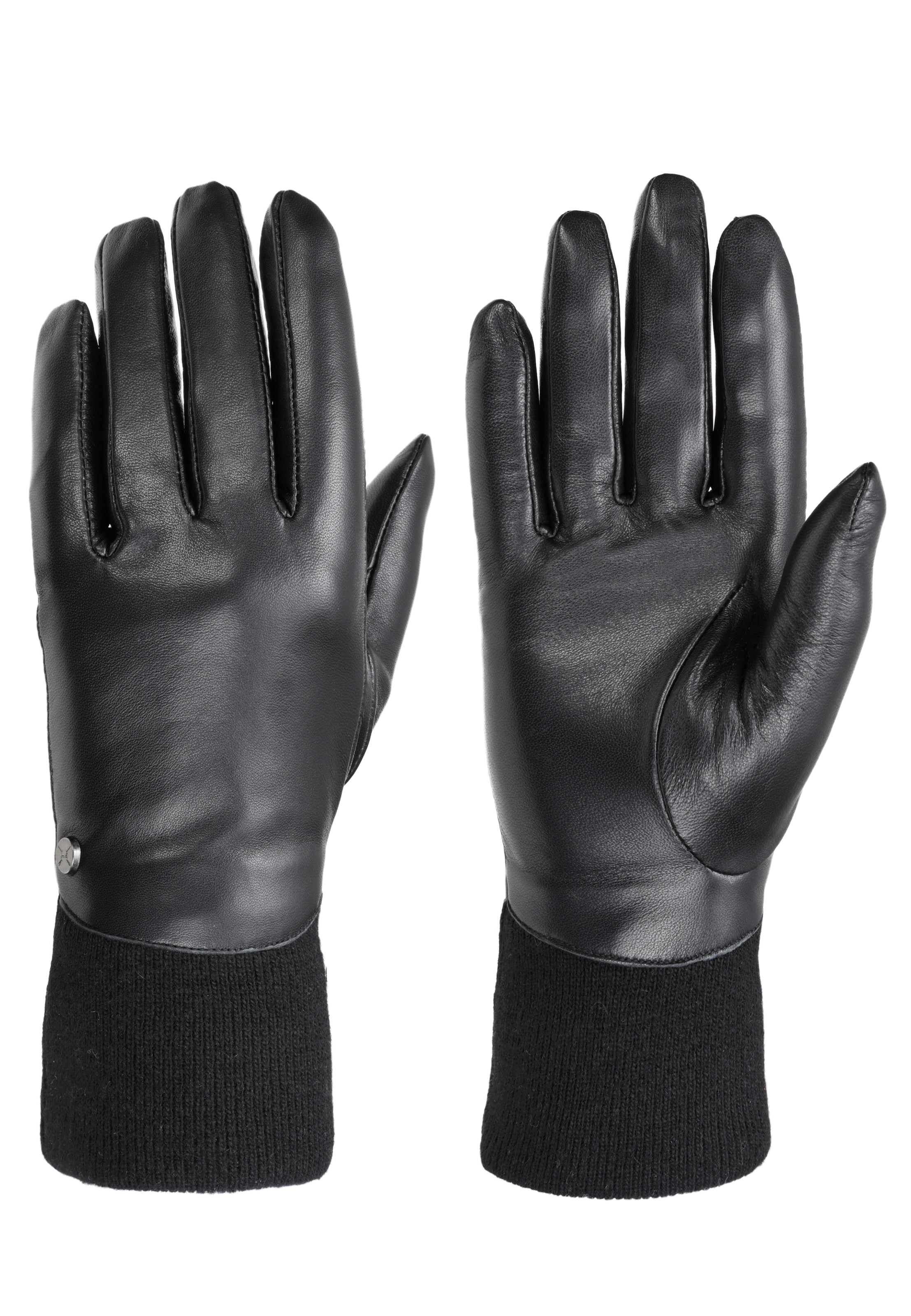 Image of PEARLWOOD Lederhandschuhe "LUNA" weiches Fleecefutter, Strickbündchen