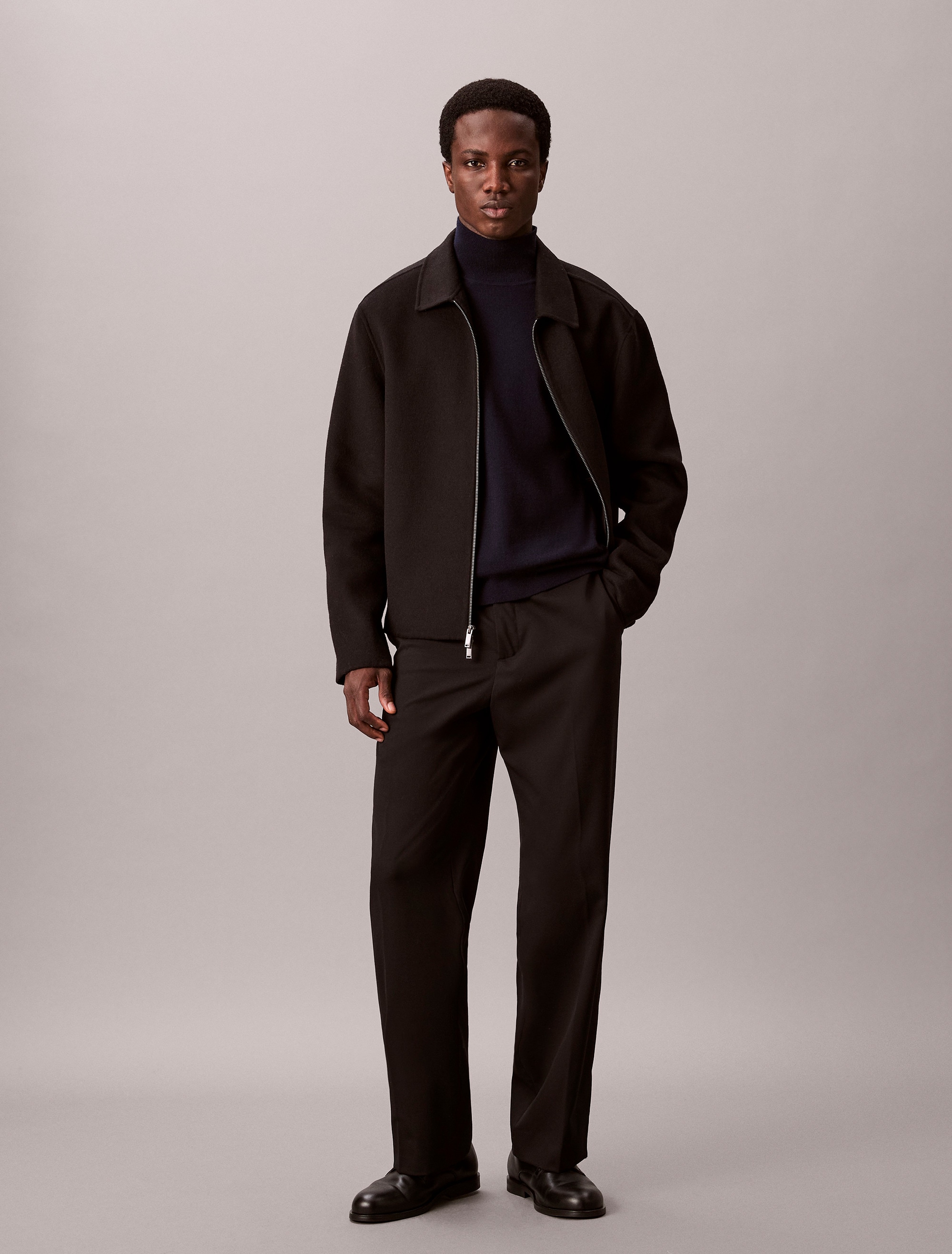 Calvin Klein Pull à col montant »LS MERINO MOCK NECK SWTR 14GG« Mit Rundhalsausschnitt, regular fit