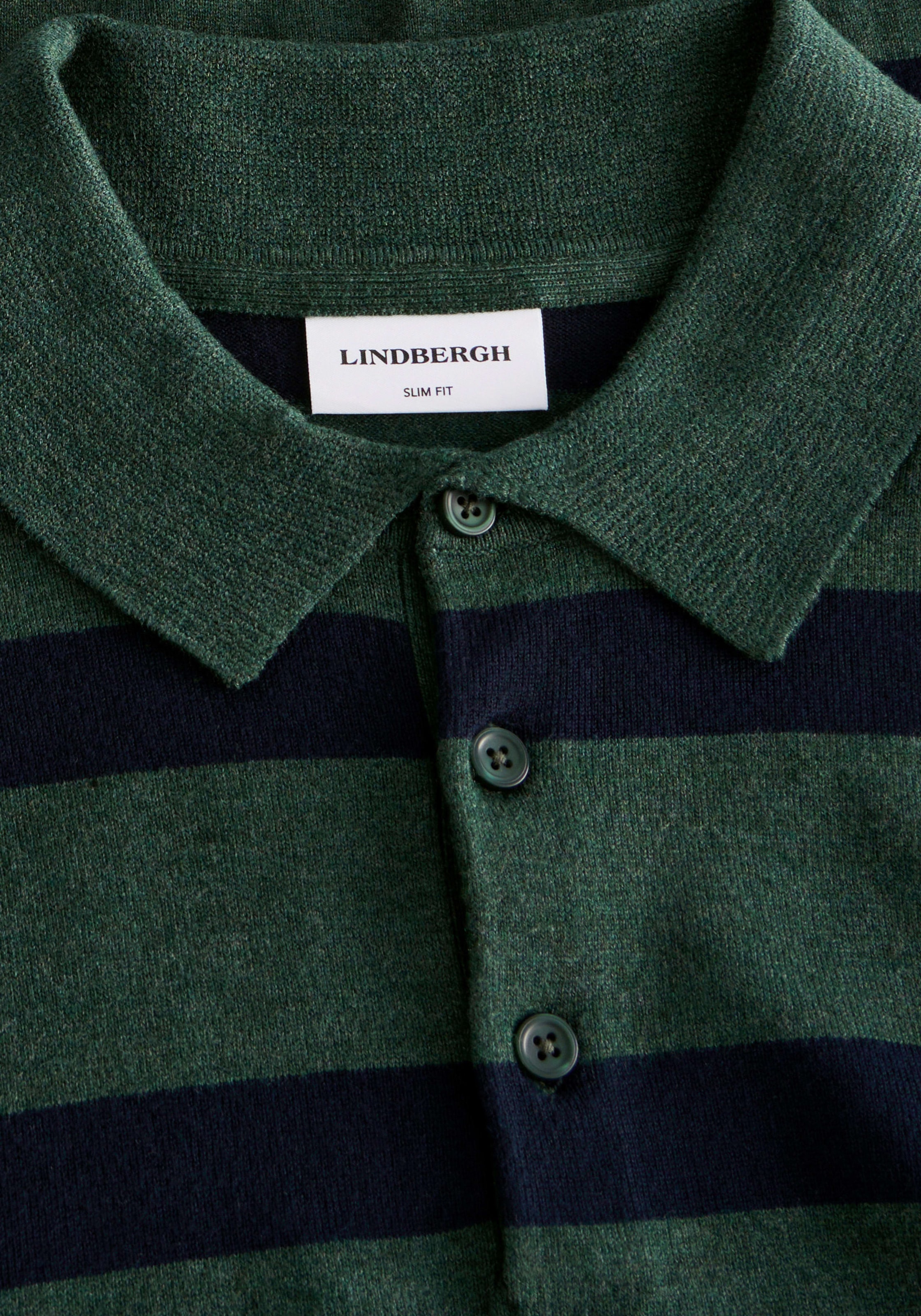 LINDBERGH Pull à col polo à rayures / viscose
