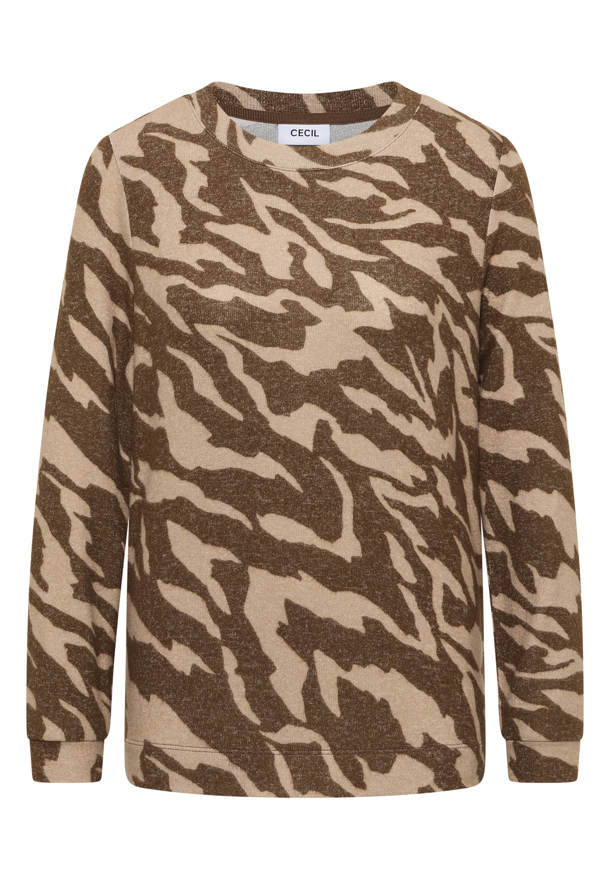 Cecil Sweater mit Animal-Print und in Melange-Optik