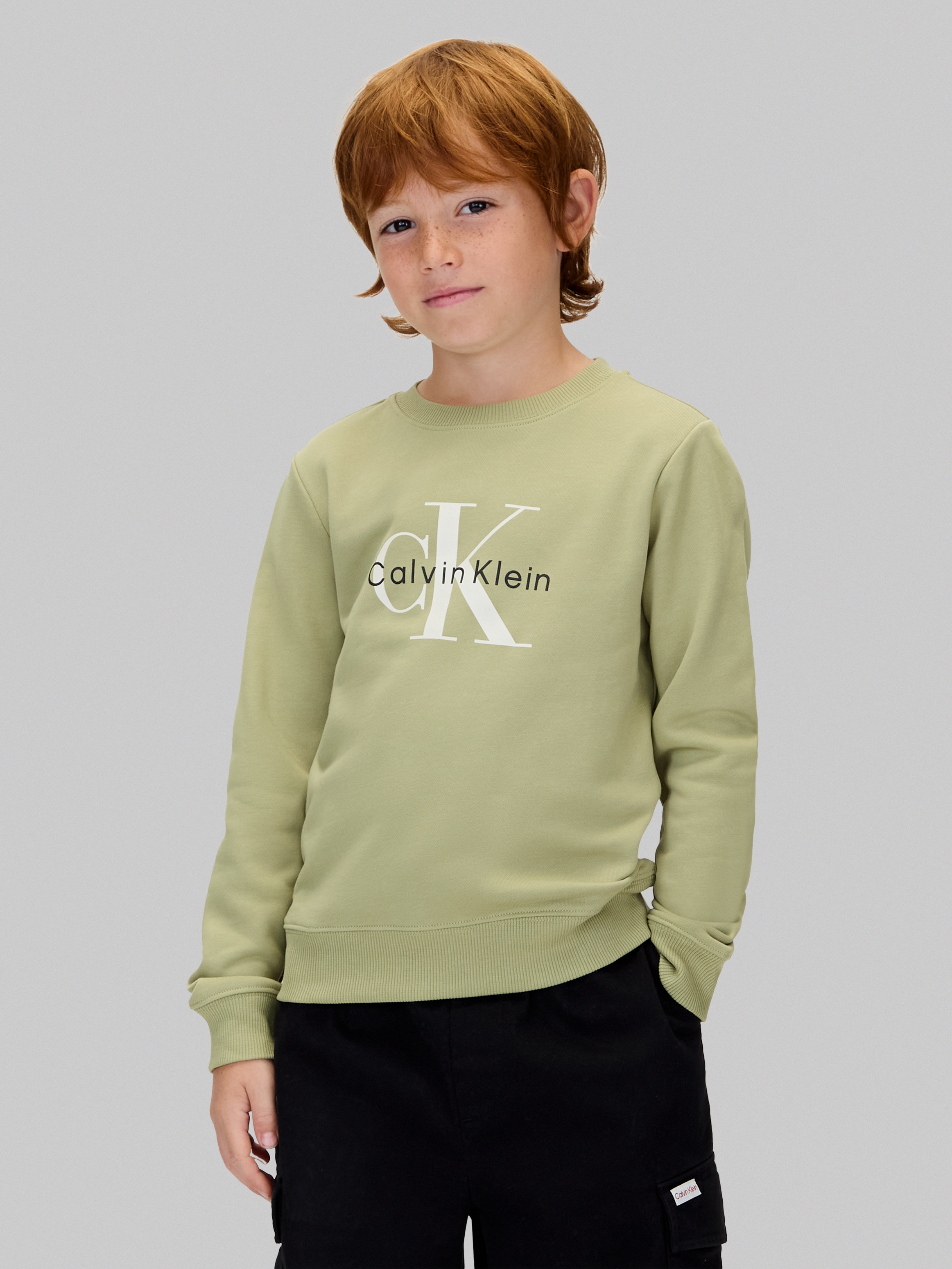 Image of Calvin Klein Jeans Sweatshirt "CK MONOGRAM TERRY CN SWEATSHIRT", für Kinder bis 16 Jahre, Logo-Print