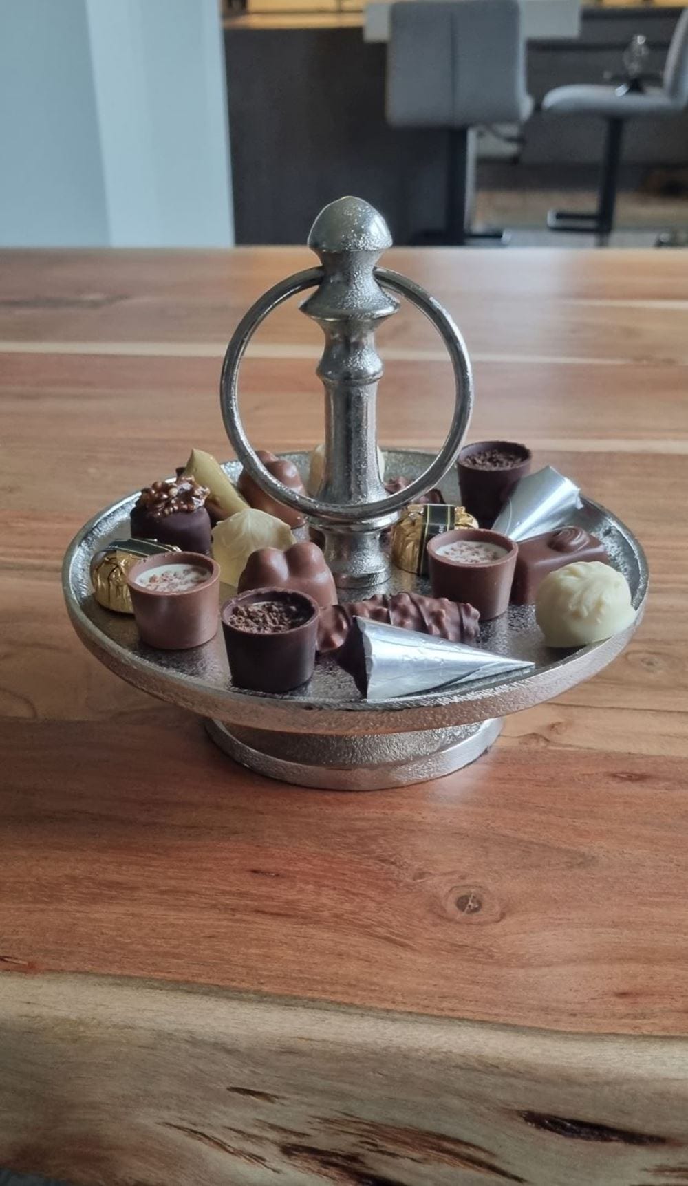 Ambiente Haus Plateau de service »Etagere 1 Stufe in Silberfarben«