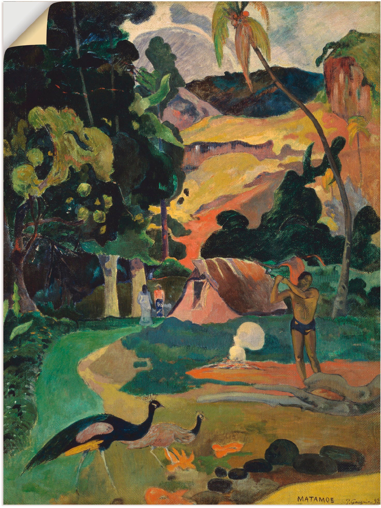 Image of Artland Wandbild »MATAMOE (Tod). Landschaft mit Pfauen«, Gruppen & Familien, (1 St.), in vielen Grössen & Produktarten -Leinwandbild, Poster, Wandaufkleber / Wandtattoo auch für Badezimmer geeignet bei Ackermann Versand Schweiz