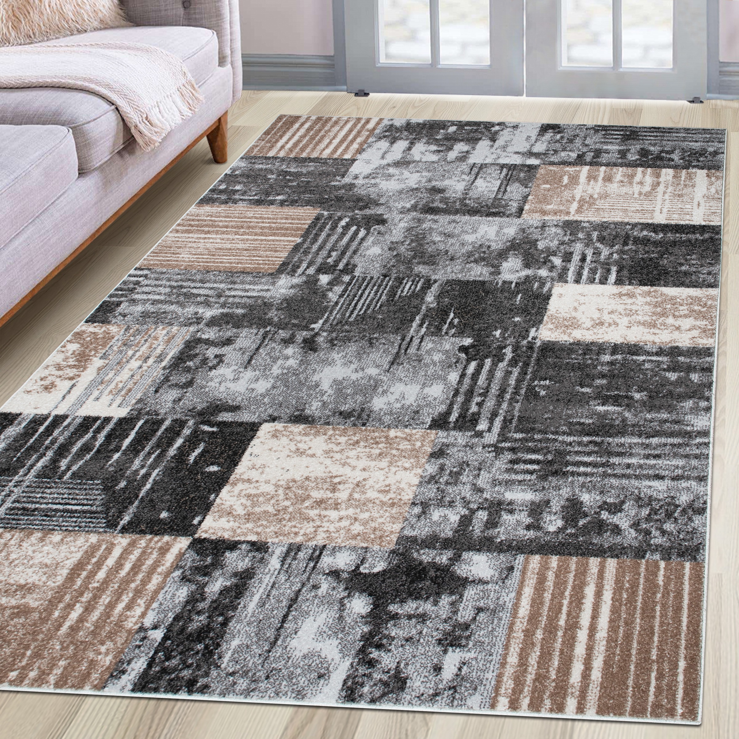 Image of GOODproduct Teppich "Lunari, Vintage-Karo Design" rechteckig 9 mm Höhe modern, weiche Haptik, Wohnzimmer, Esszimmer, Schlafzimmer