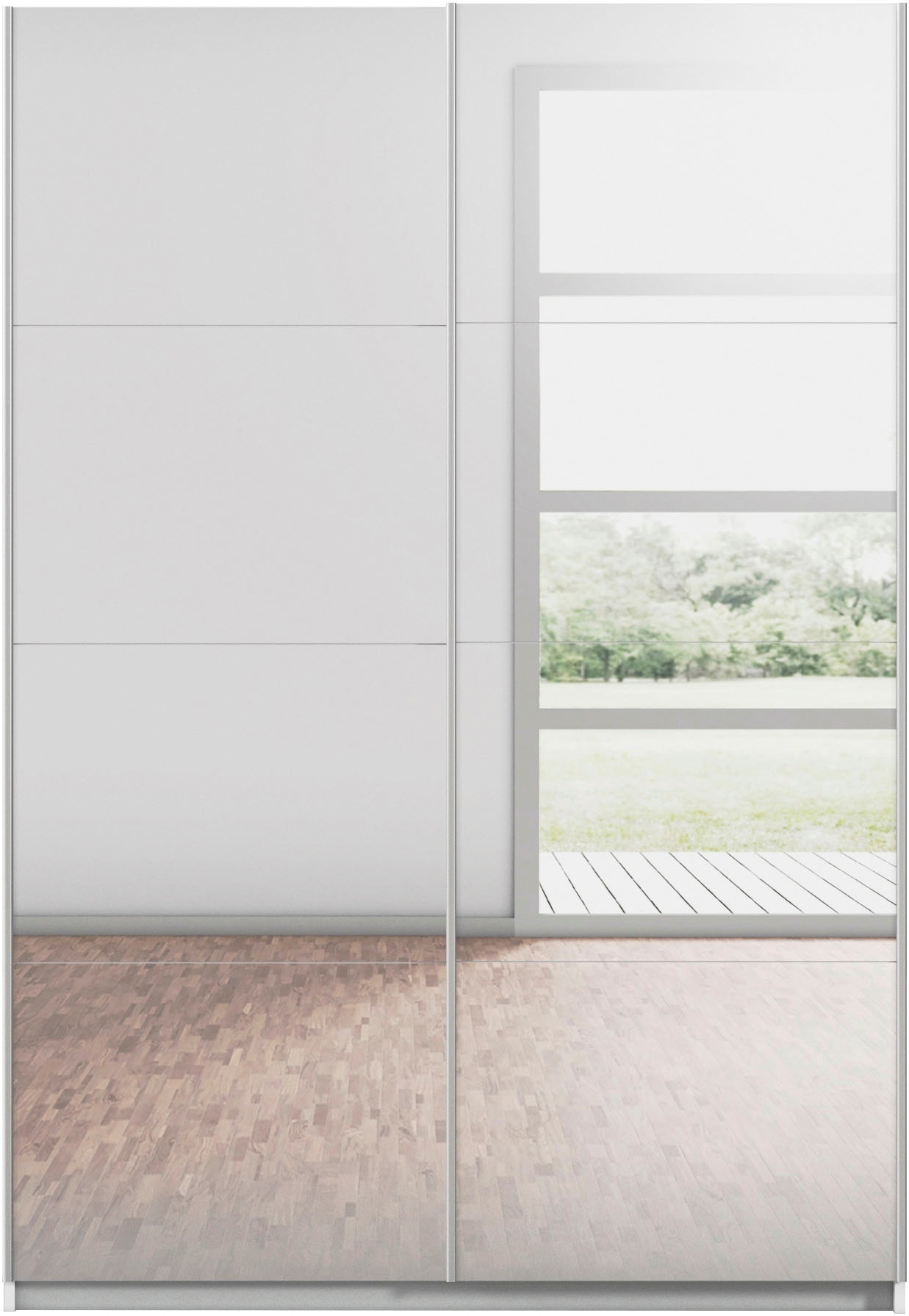 rauch Schwebetürenschrank »Subito Kleiderschrank Bestseller« Schlafzimmerschrank Garderobe mit 8 Spiegelelementen