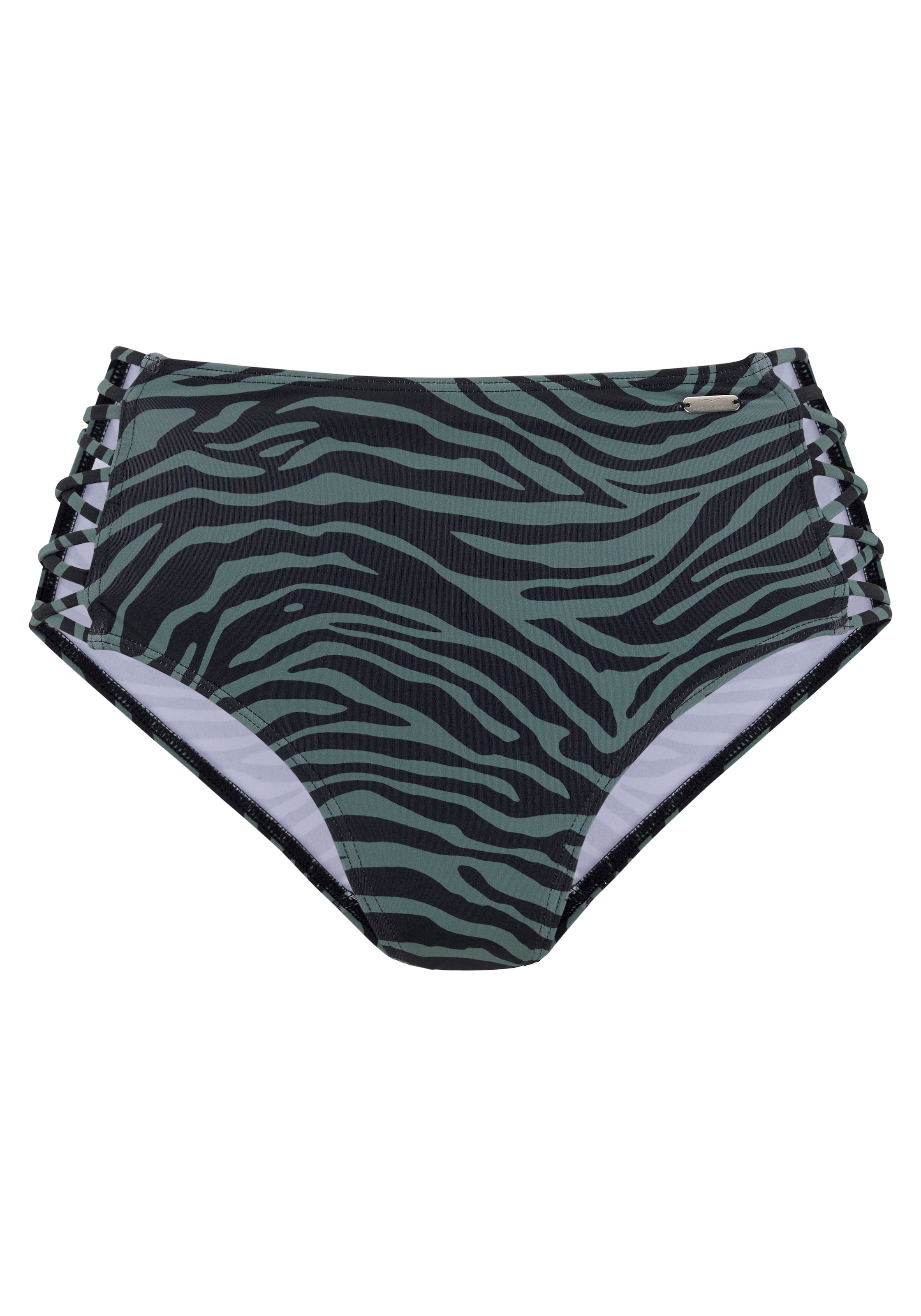 Image of Venice Beach Highwaist-Bikini-Hose "Riella" mit gekreuzten Bändern