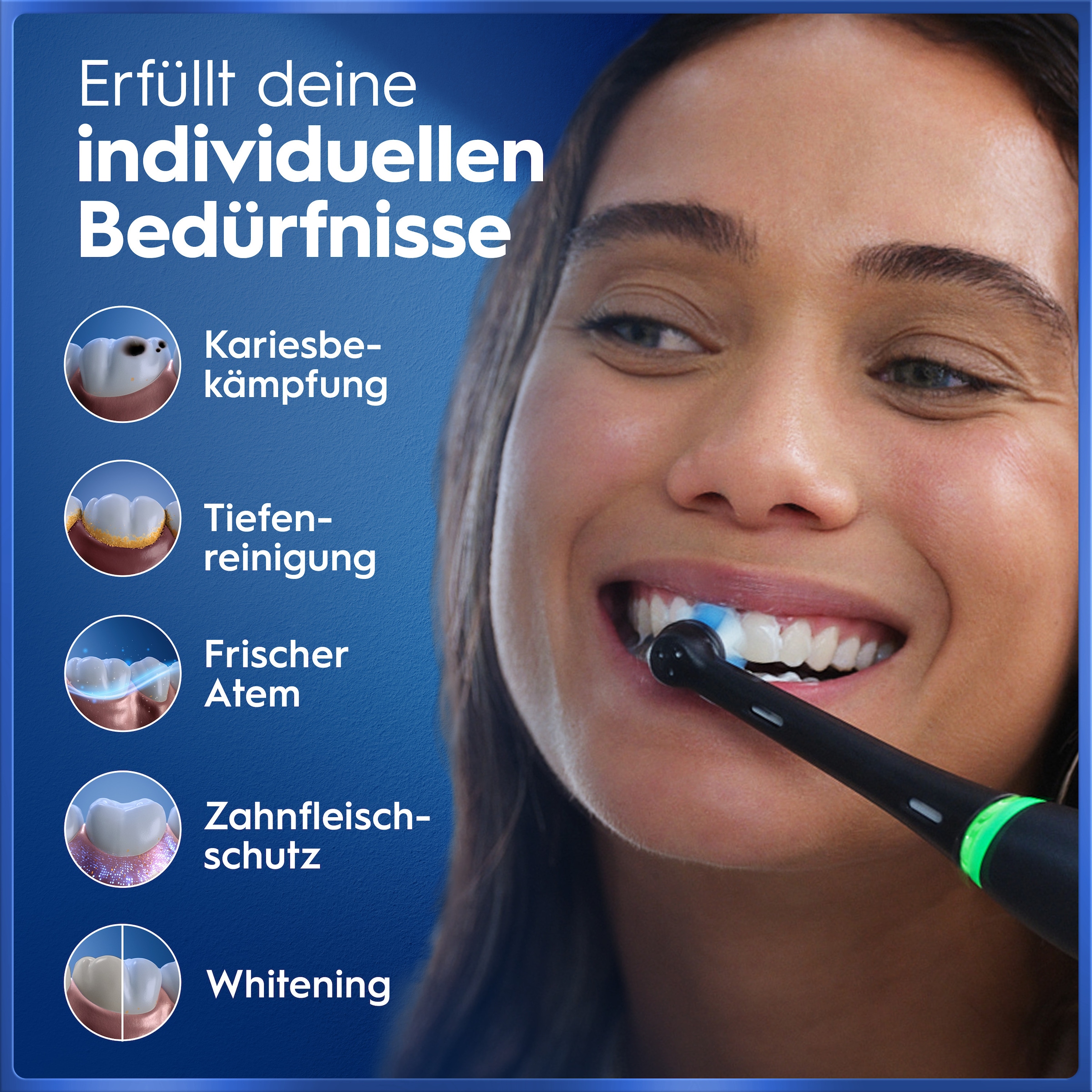Oral-B Brosse à dents électrique »iO 5 Duopack« 2 cuis Aufsteckbürsten avec technologie magnétique, affichage LED, 5 modes de nettoyage, étui de voyage