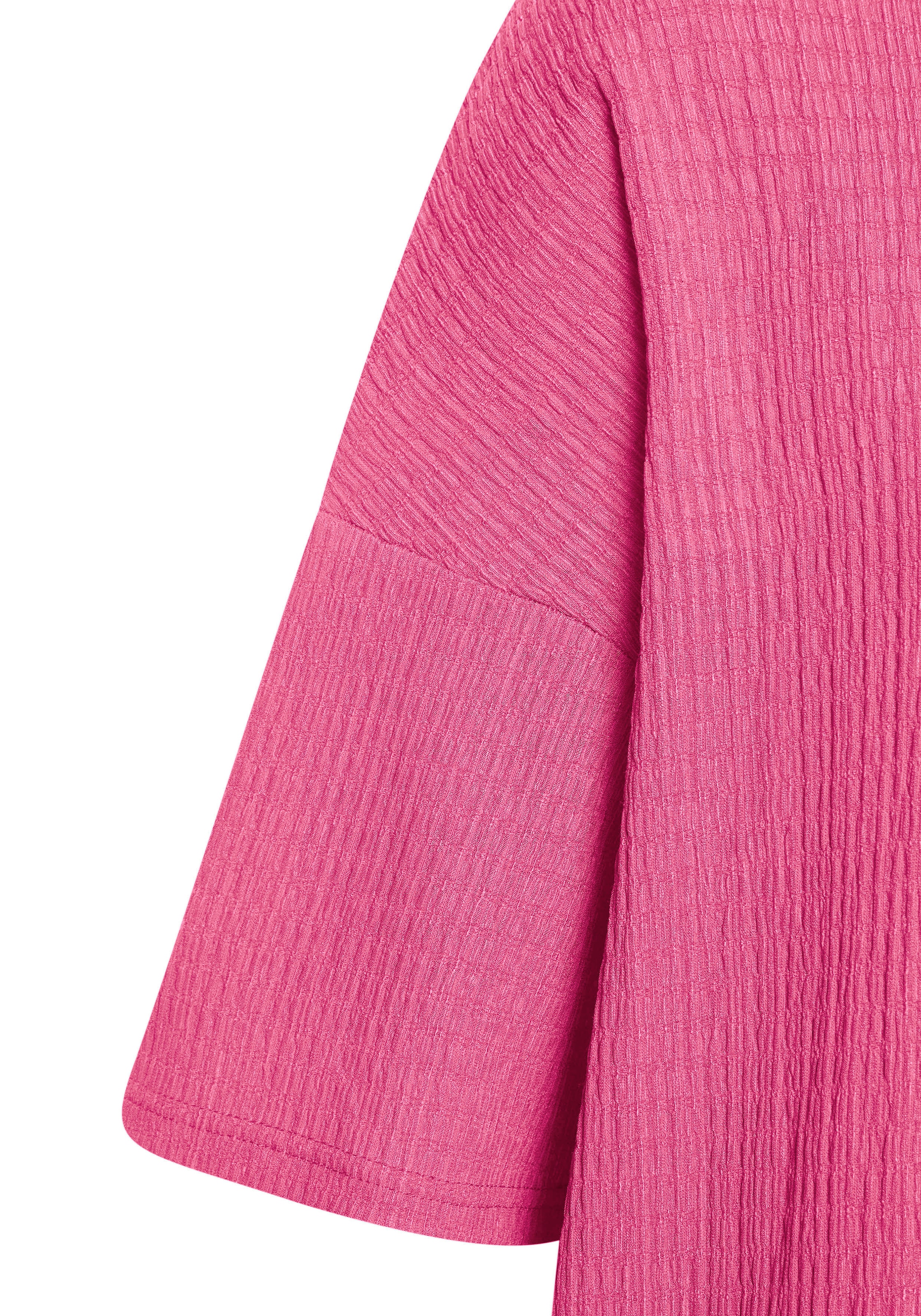 LASCANA Kurzarmshirt »mit Stehkragen«, aus bügelfreier Crêpe-Qualität