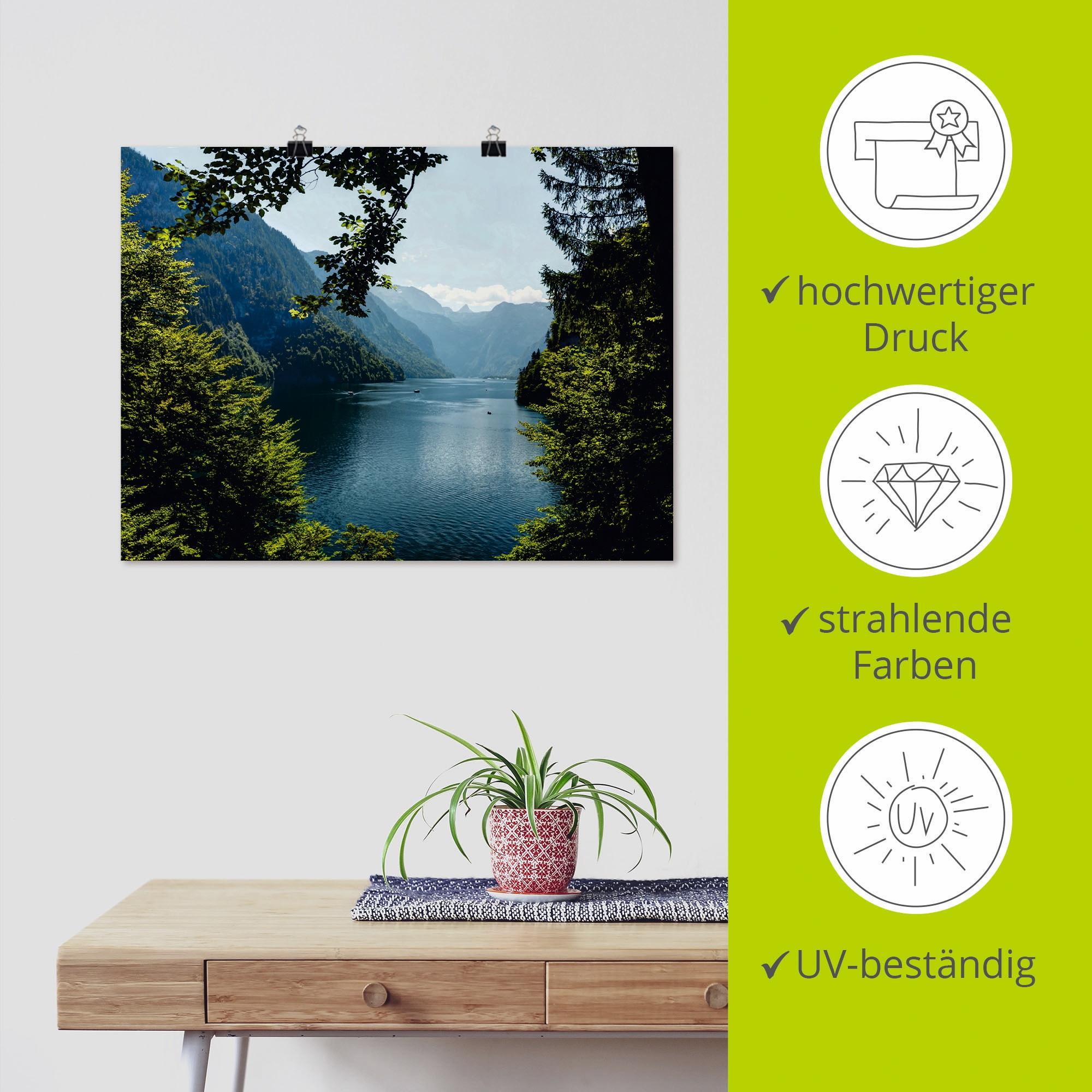 Artland Wandbild »Malerwinkel Königssee- Alpen« Berge 1 Stk. tlg. als Leinwandbild, Poster in verschied. Grössen