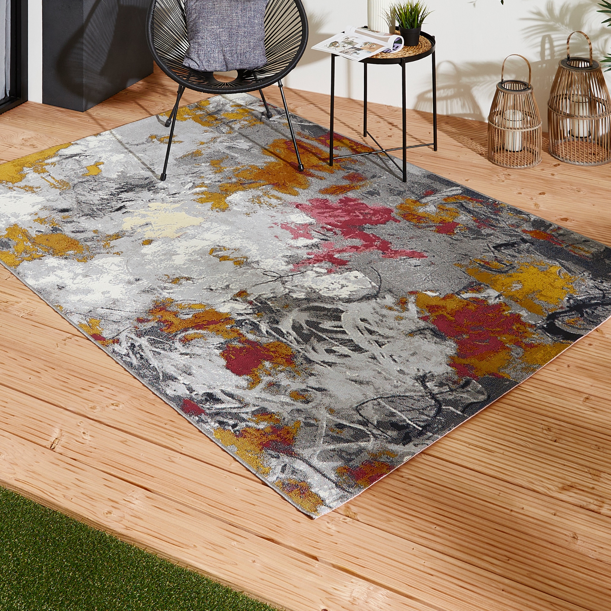 Image of Andiamo Teppich "Portland" rechteckig 3 mm Höhe modernes Design, In- und Outdoor geeignet, Balkon, Terrasse