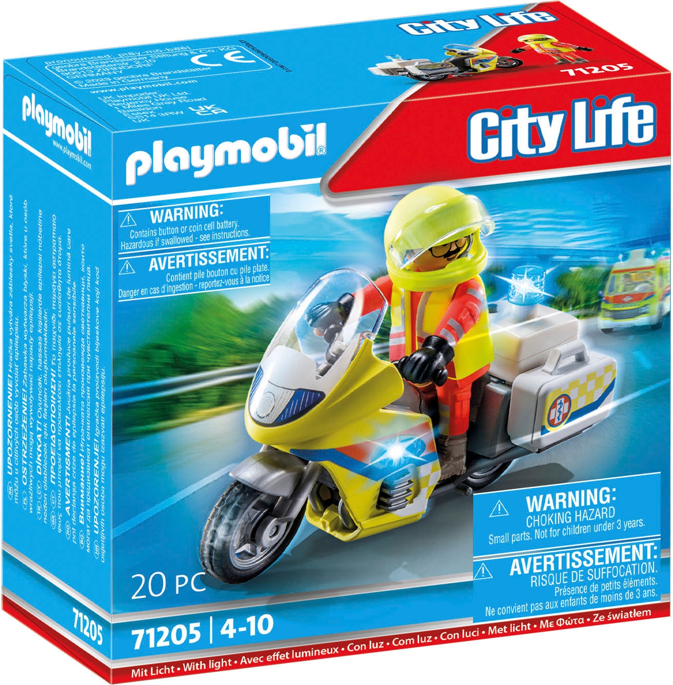 ✌ Playmobil® Konstruktions-Spielset »Notarzt-Motorrad mit