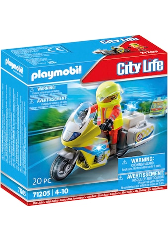 Konstruktions-Spielset »Notarzt-Motorrad mit Blinklicht (71205), City Life«