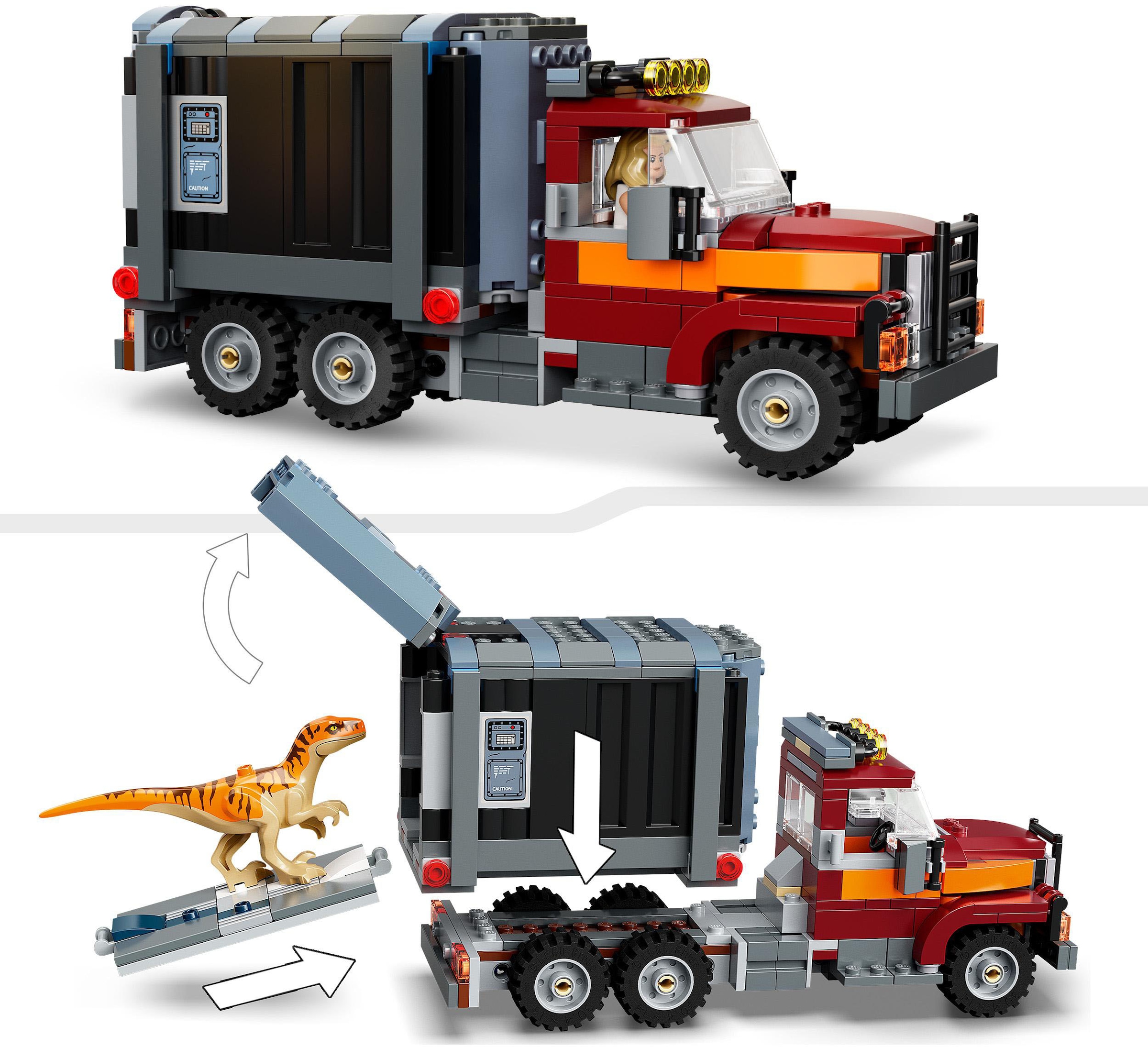 LEGO® Konstruktionsspielsteine »T. Rex & Atrociraptor: Dinosaurier-Ausbruch (76948)«, (466 St.), LEGO® Jurassic World