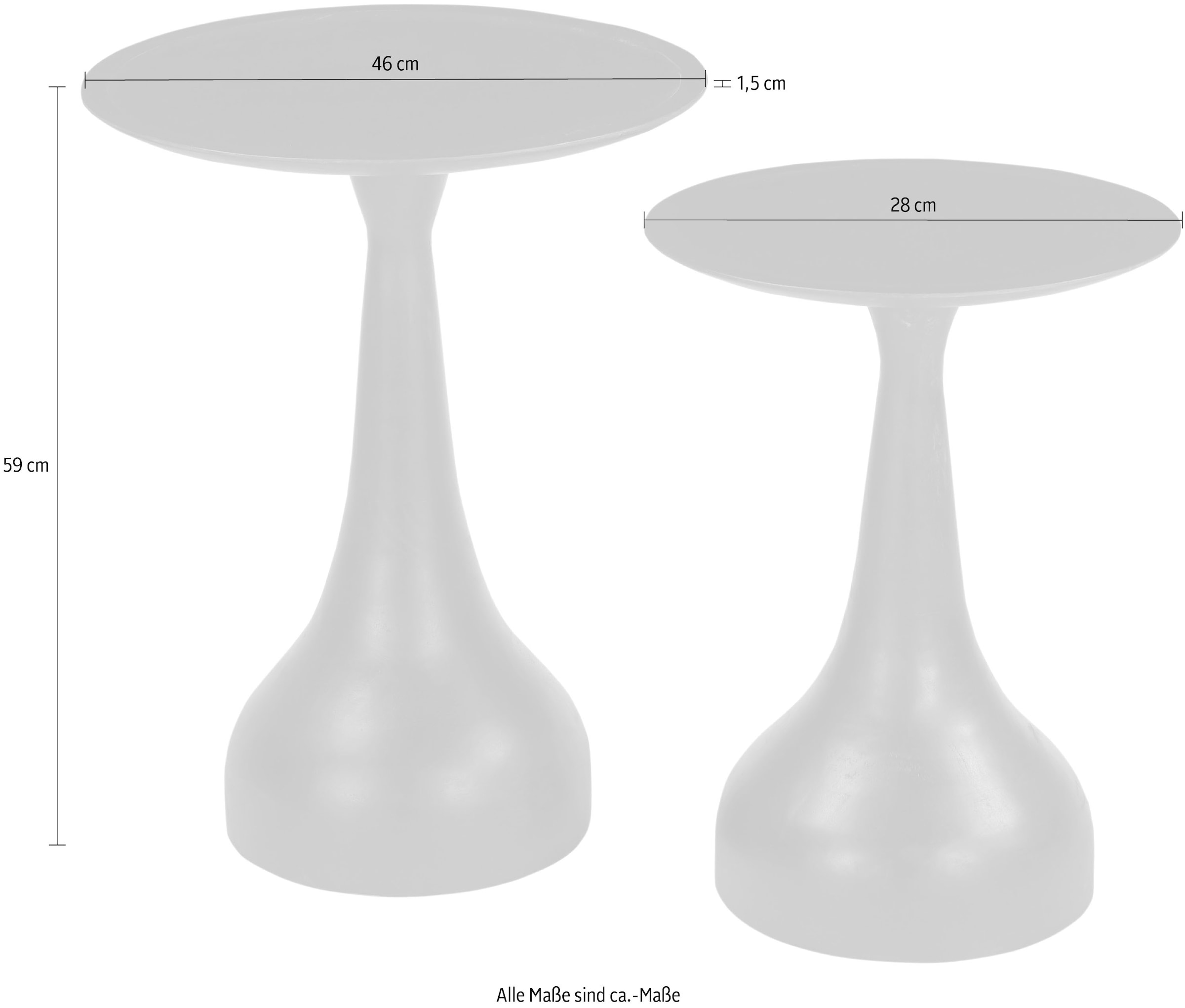 SIT Beistelltisch »Yerewan rund aus Mango massiv mit natürlicher Maserung« 1 Stk. tlg. Ø 46 cm Tischplatte aus Mango massiv mit einzigartiger Maserung