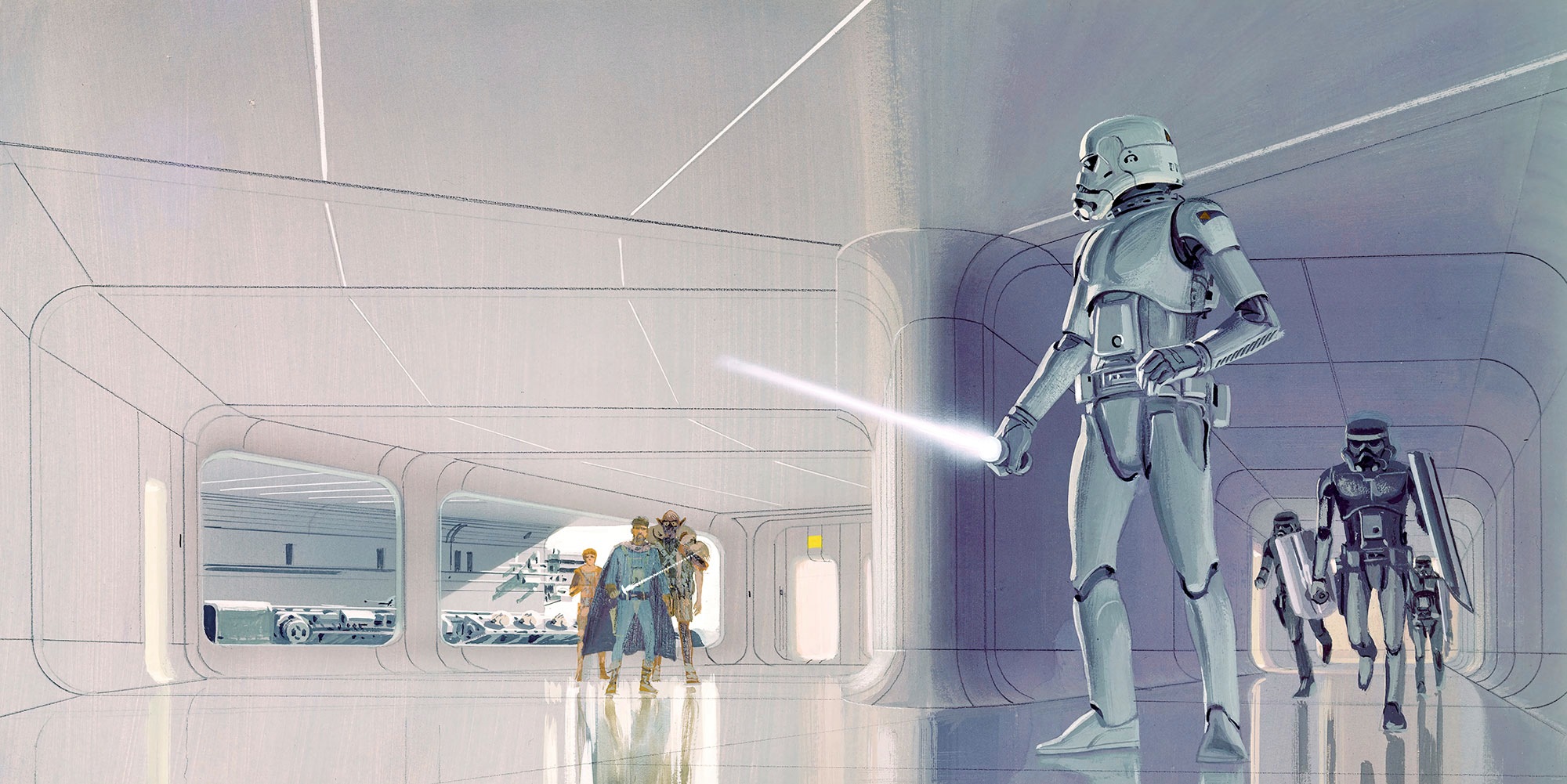 Image of Komar Fototapete »Star Wars Classic RMQ Stormtrooper Hallway«, futuristisch-mehrfarbig-Weltall bei Ackermann Versand Schweiz
