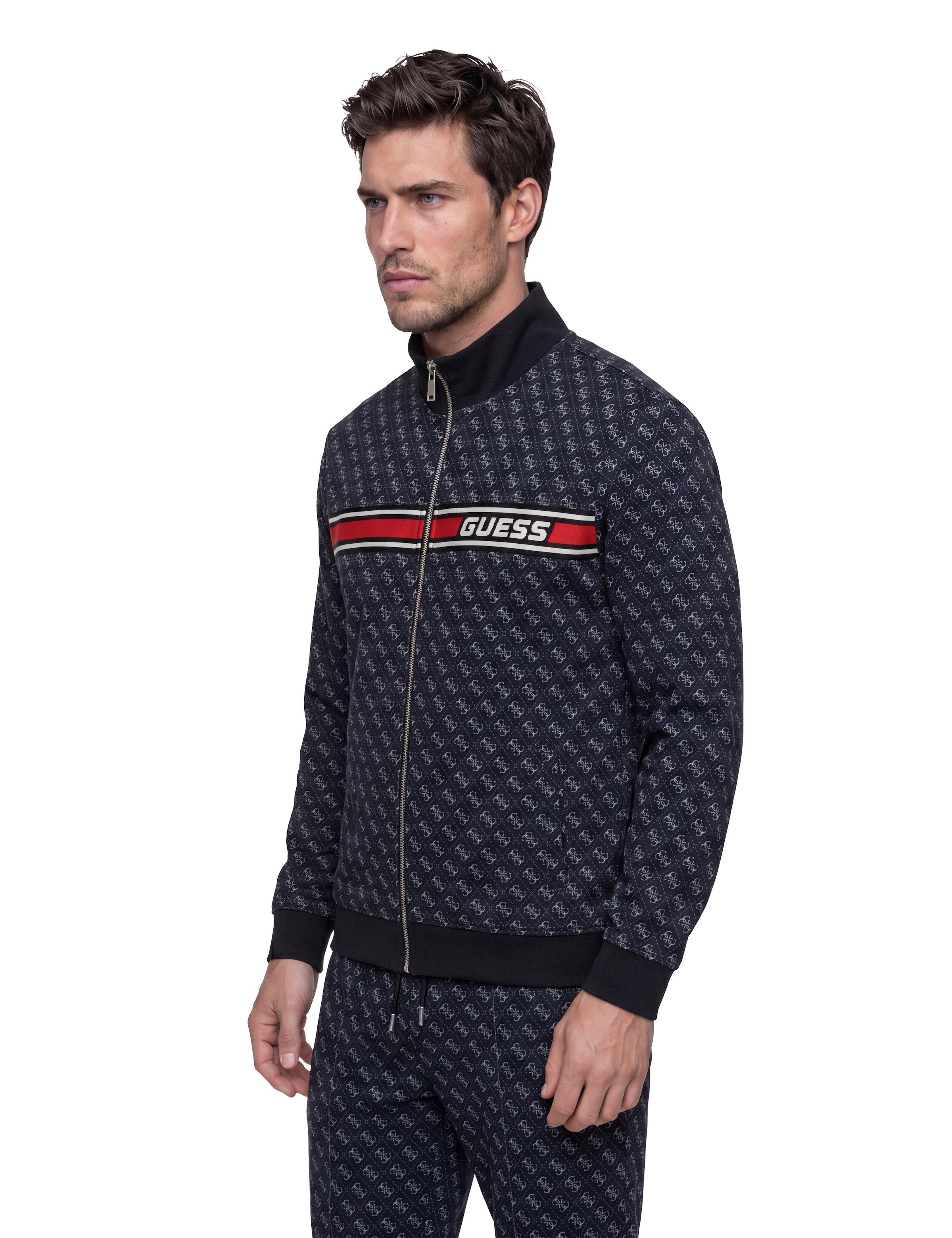 Guess Veste sweat »KORBIN« Stehkragen, Regular Fit, Eingrifftaschen