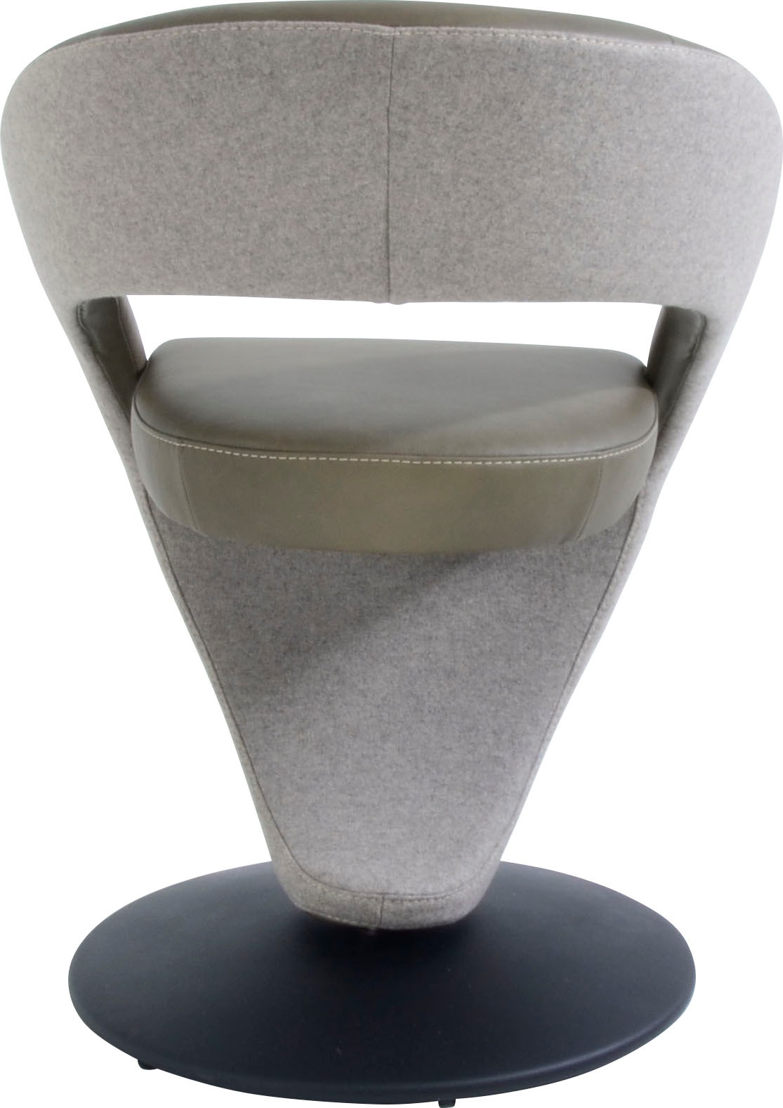 K+W Komfort & Wohnen Esszimmerstuhl "Wave, Drehstuhl, Polsterstuhl" () Design-Drehstuhl, Drehteller in Metall schwarz, Farbkombination