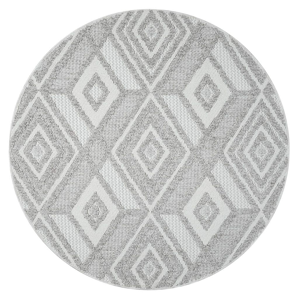 Carpet City Teppich »LINDO 8875«, rund, Kurzflor, Hochtief-Muster/ 3D-Effekt, Boho-Stil, Wohnzimmer