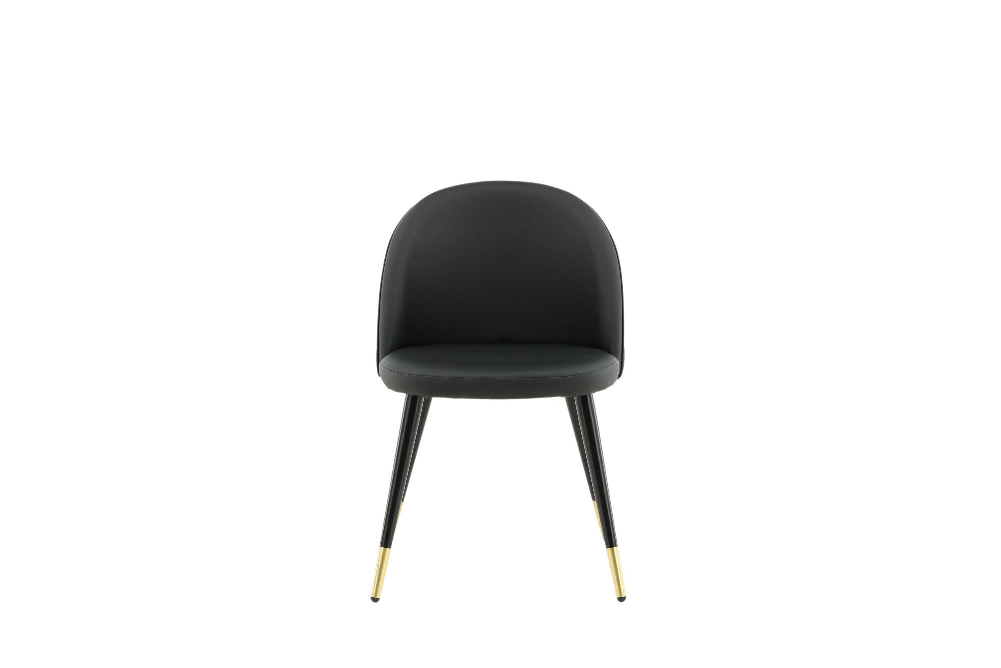 Venture Home Chaise de salle à manger »Velvet Stitches, 2er-Set Esszimmerstühle in Schwarz-PU, 150 kg« () 2 cuischaise rembourrée, aspect cuir, pieds métal noirs, arrondie, élégante