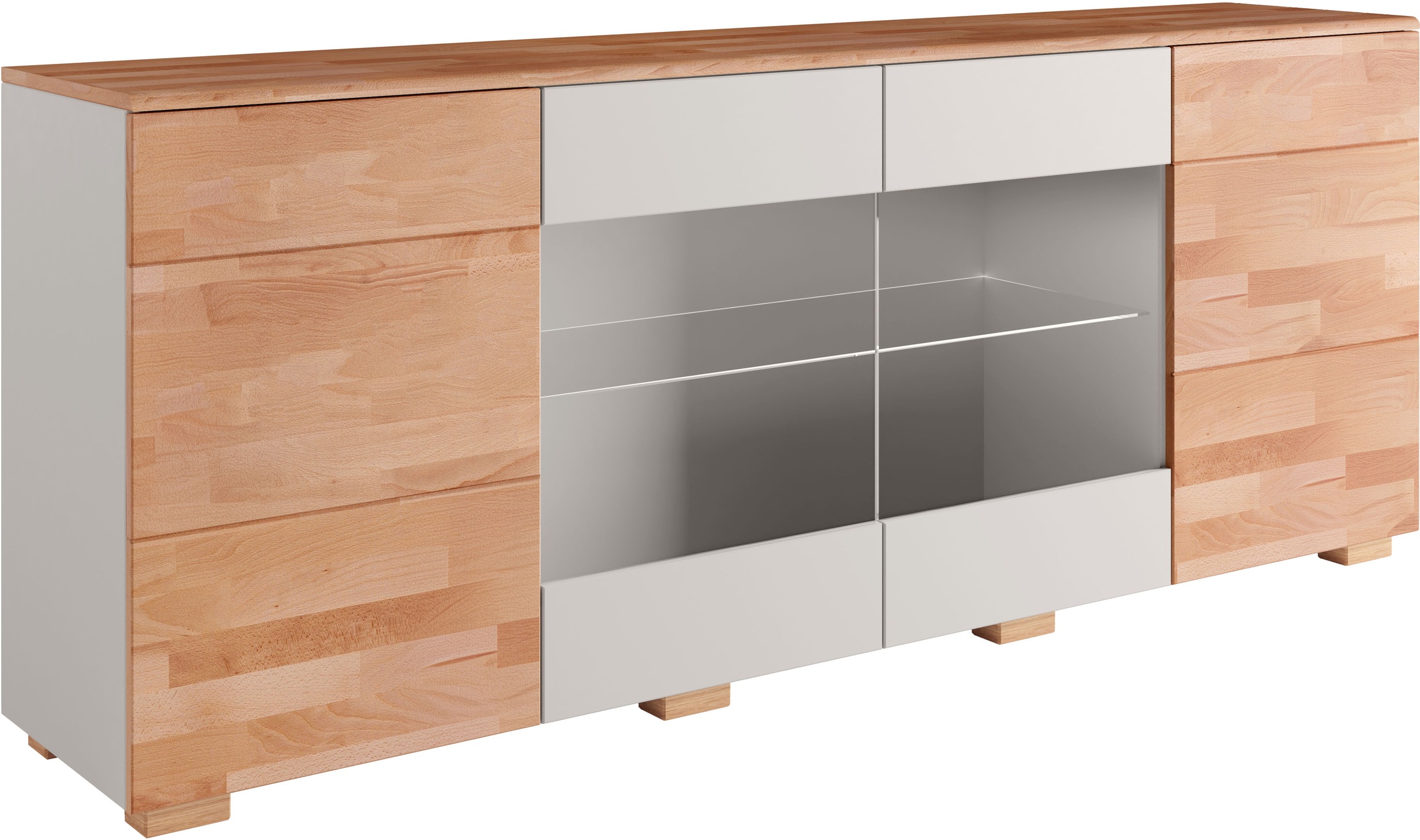 Image of GOODproduct Sideboard "Citra teilmassiv" Breite 200cm,moderne grifflose Optik mit push to open Funktion