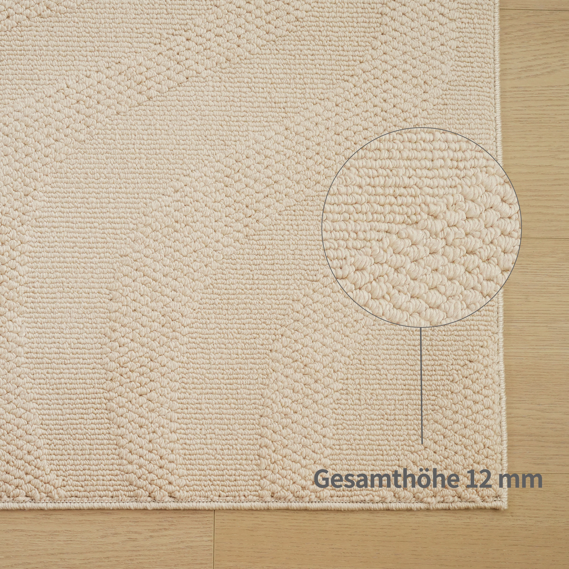 GOODproduct Teppich »Jola Welle, Hoch-Tief-Design« rechteckig 12 mm Höhe Wellenmuster, Boho, Modern, 3D, Wohnzimmer, Schlafzimmer
