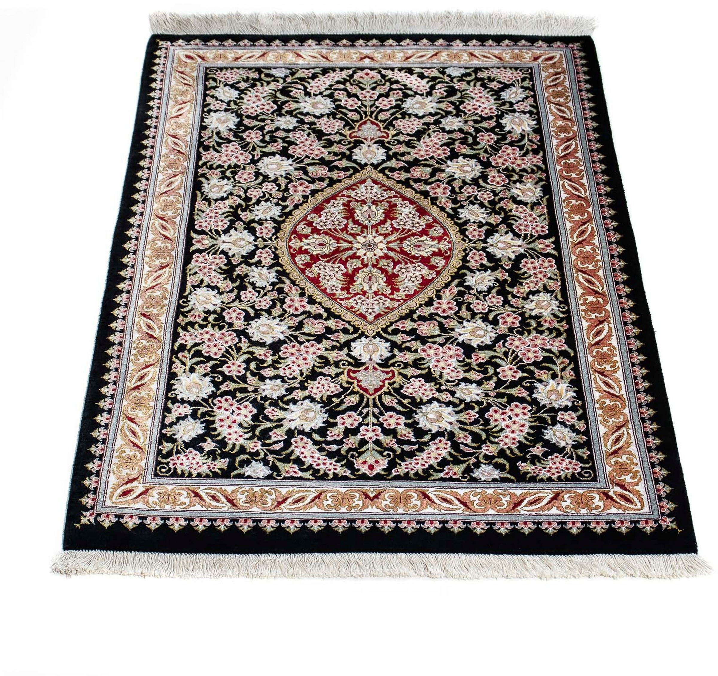 Image of morgenland Orientteppich »Perser - Ghom - 89 x 57 cm - dunkelblau«, rechteckig, 10 mm Höhe, Wohnzimmer, Handgeknüpft, Einzelstück mit Zertifikat bei Ackermann Versand Schweiz