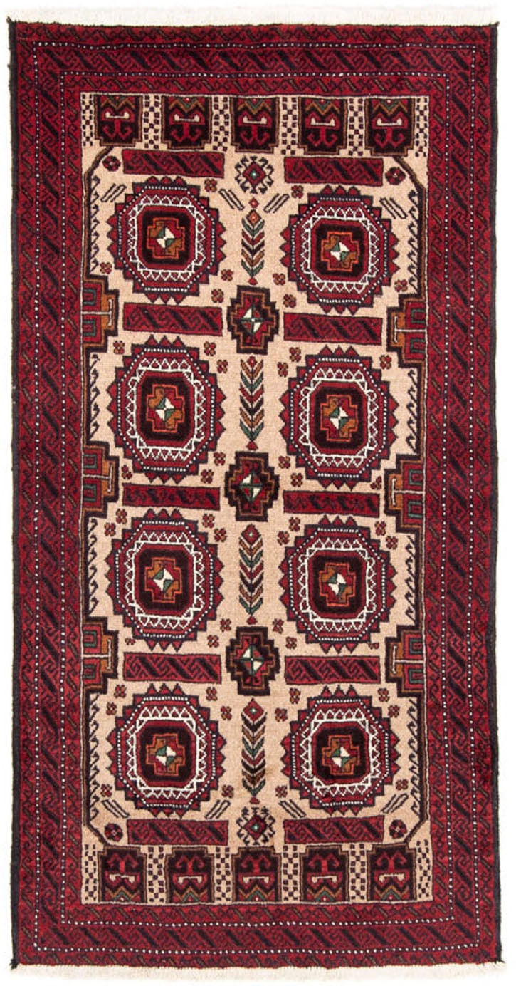 Image of morgenland Hochflor-Läufer »Belutsch Durchgemustert Beige 190 x 104 cm«, rechteckig, 0,8 mm Höhe, Handgeknüpft bei Ackermann Versand Schweiz