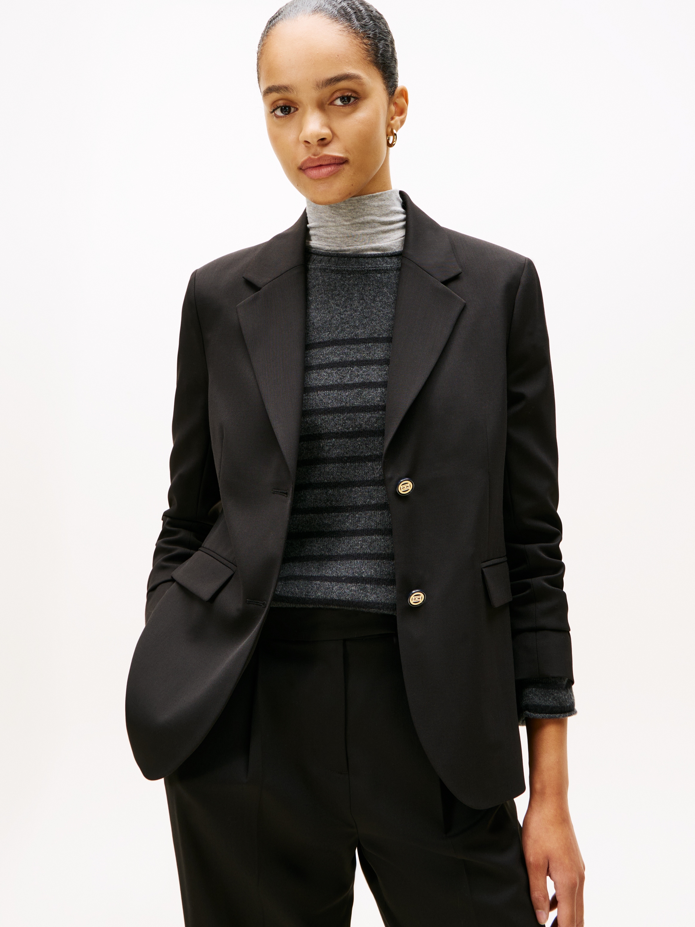 Image of Tommy Hilfiger Longblazer "TIMELESS WOOL REG STRT SB BLAZER" mit Wolle