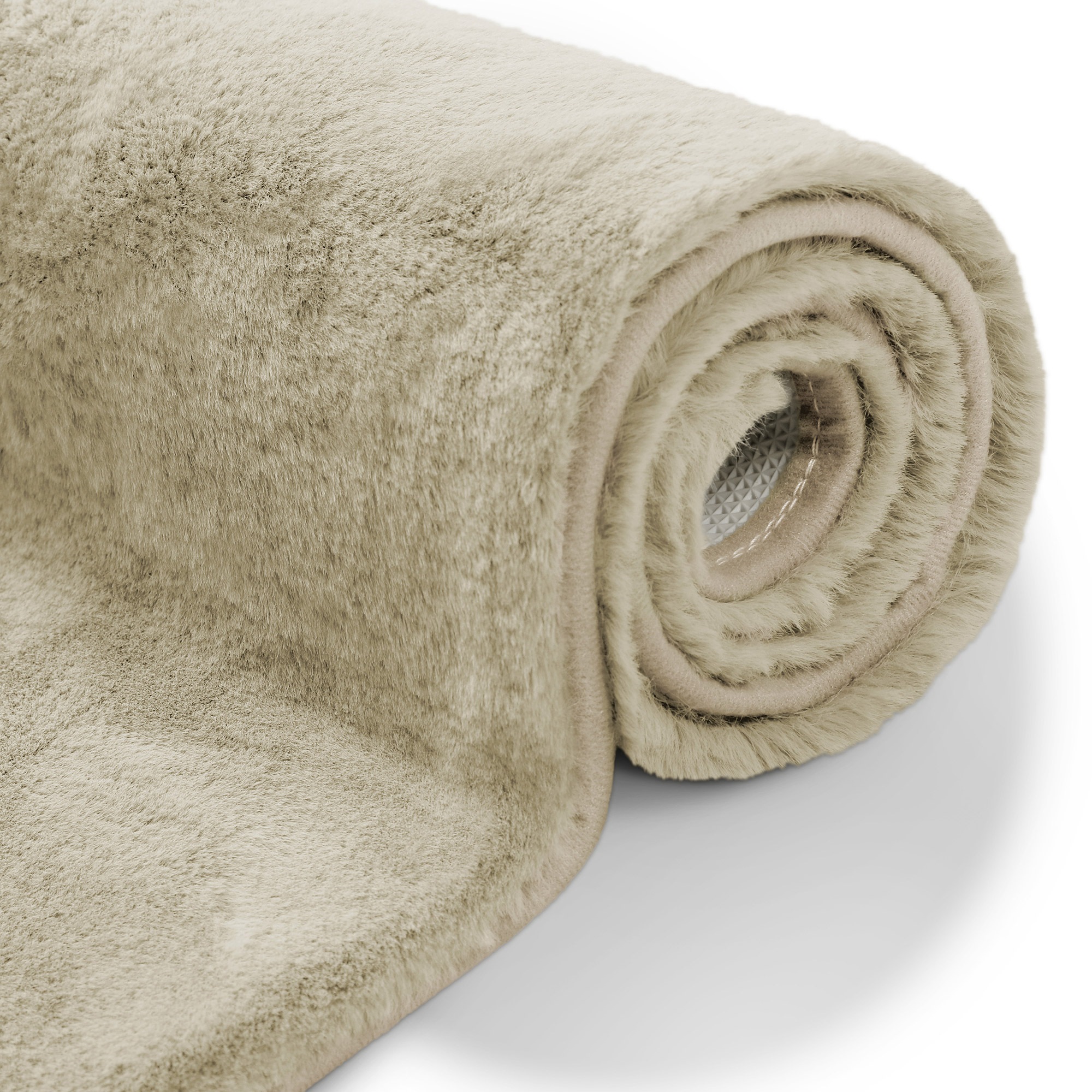 GOODproduct Badematte »Lennja« Höhe 25 mm rutschhemmend beschichtet fussbodenheizungsgeeignet Badteppich, getuftet, Uni, antirutsch, flauschig  wie Kaninchenfell