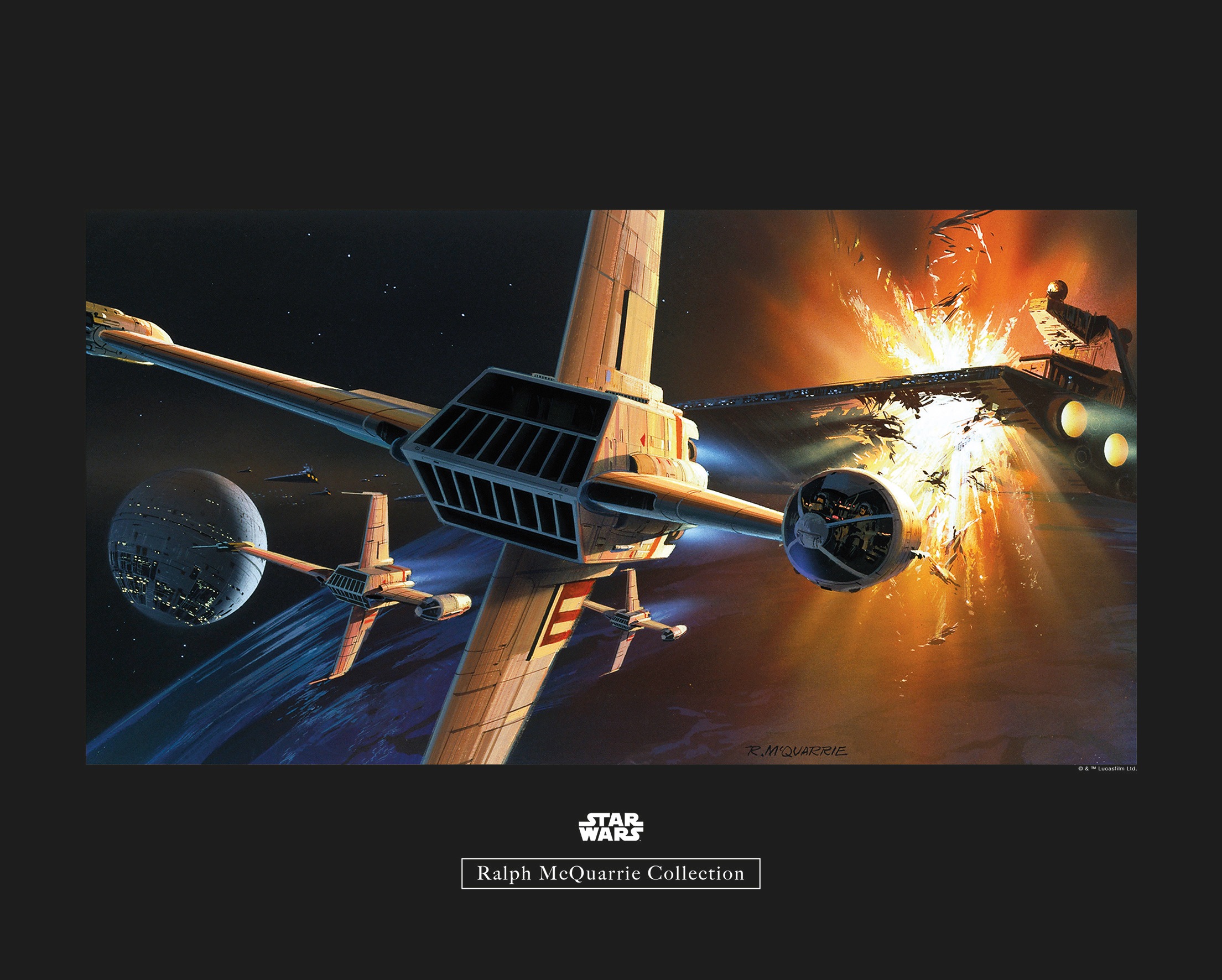 Image of Komar Bild "Star Wars Classic RMQ Endor Orbit War" Star Wars 1 Stk. tlg. Wandbild zur Dekoration im Kinderzimmer - ohne Rahmen
