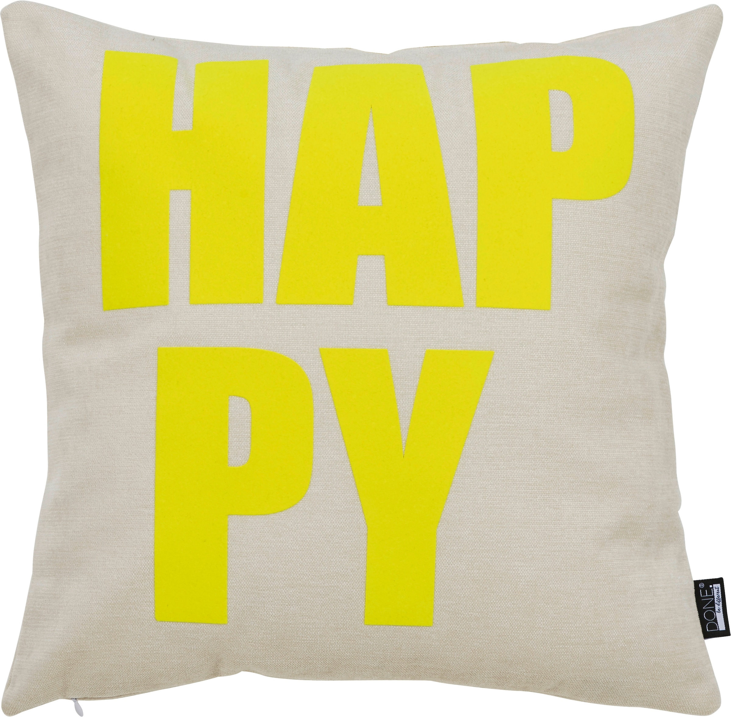 Image of done. Dekokissen "HAPPY" Extra weiche Haptik