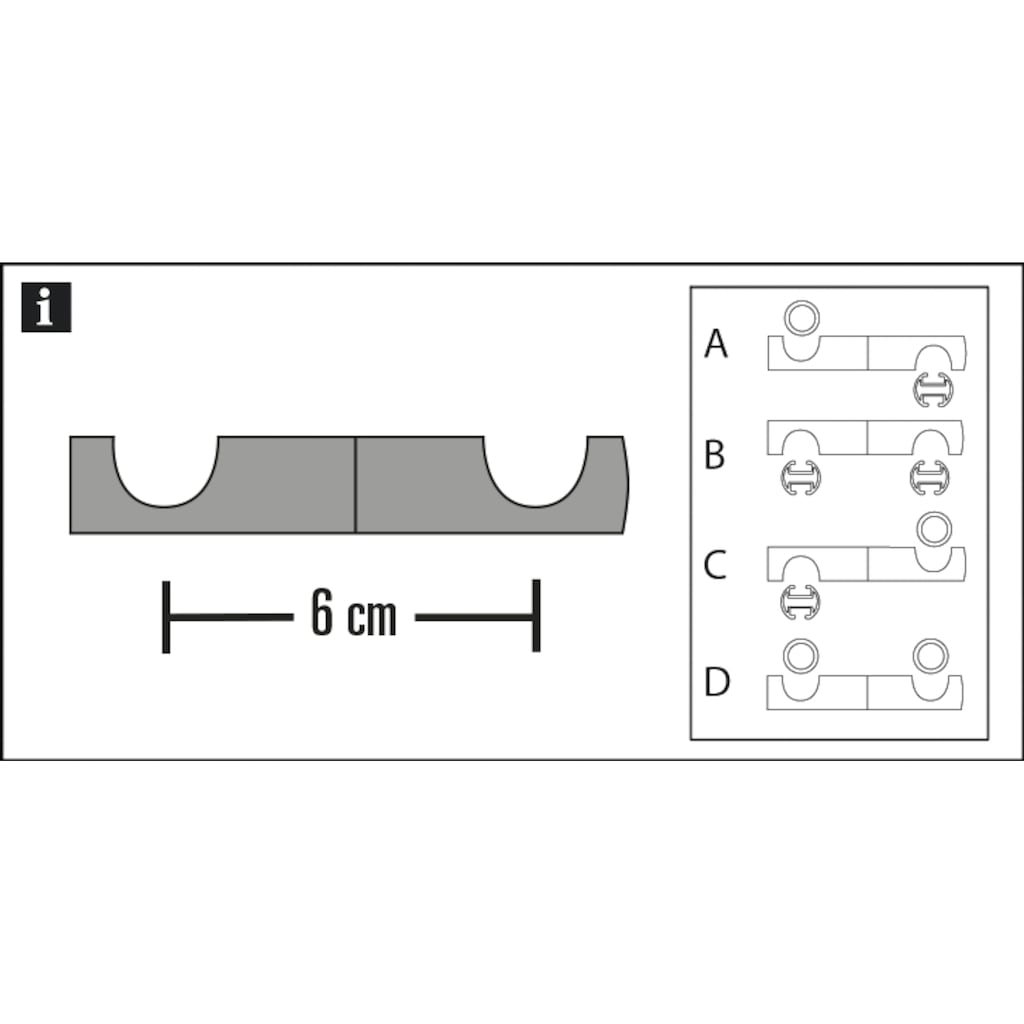 GARDINIA Deckenträger Adapter »Verbindungselement für Gardinenstangen«, (1 St.)
