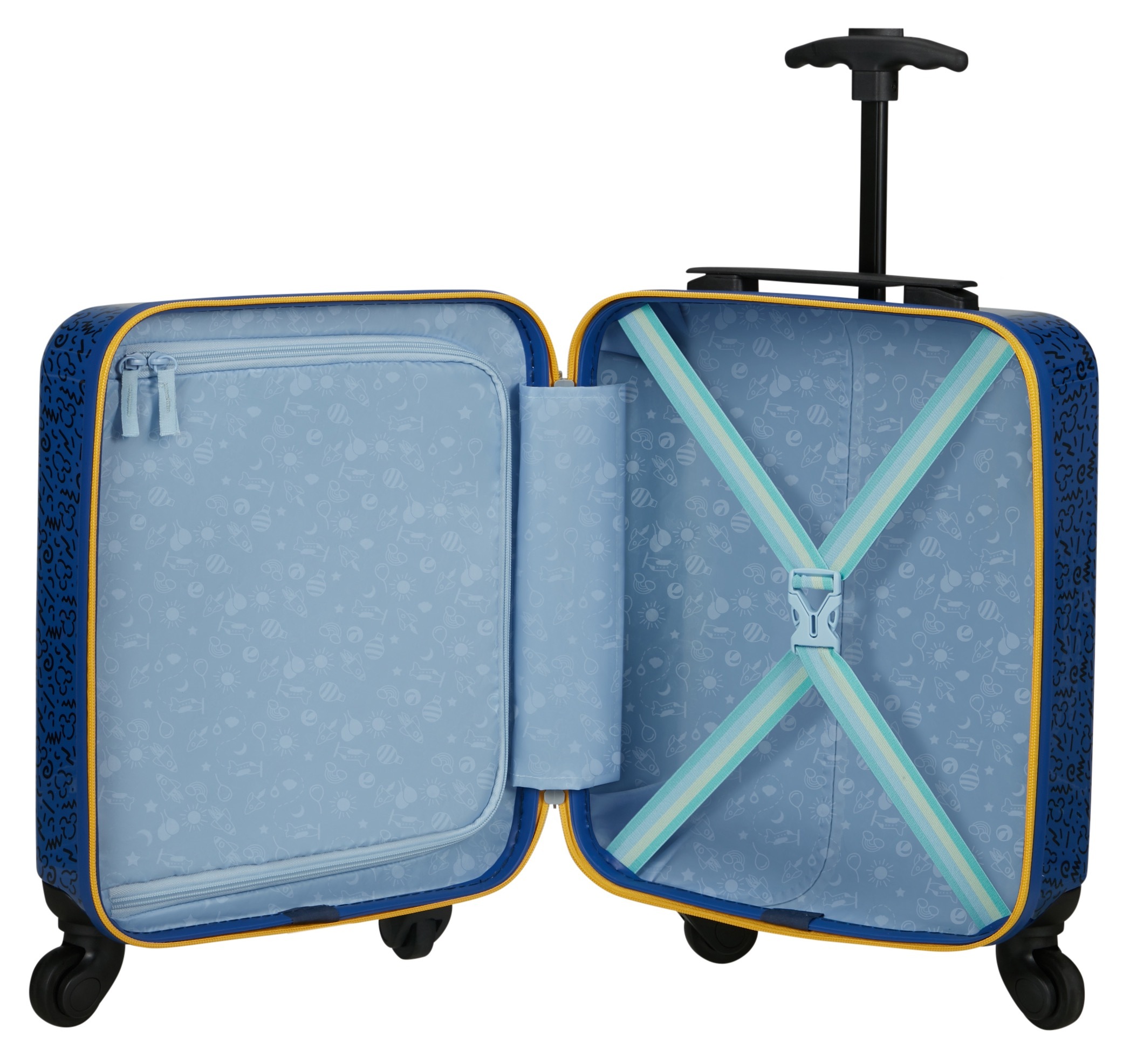 Samsonite Kinderkoffer »DAYDREAM DISNEY, Mickey Happy« 24 l 4 Rollen mit oberem Fach und Trennpolster, mit unterem Fach und Kreuzspanngurt