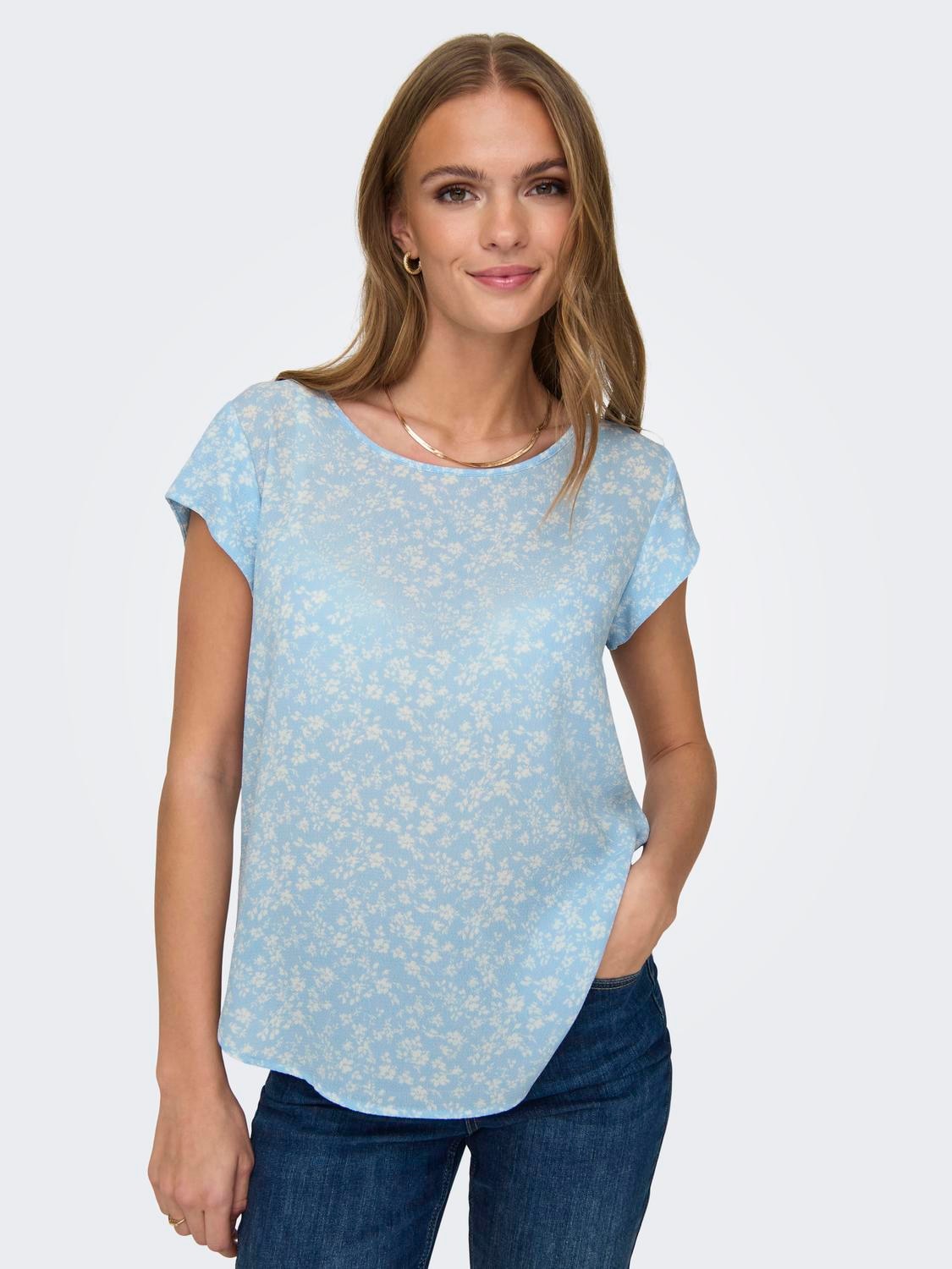 ONLY Shirtbluse »ONLVIC S/S AOP TOP NOOS PTM«, mit Allover Druck