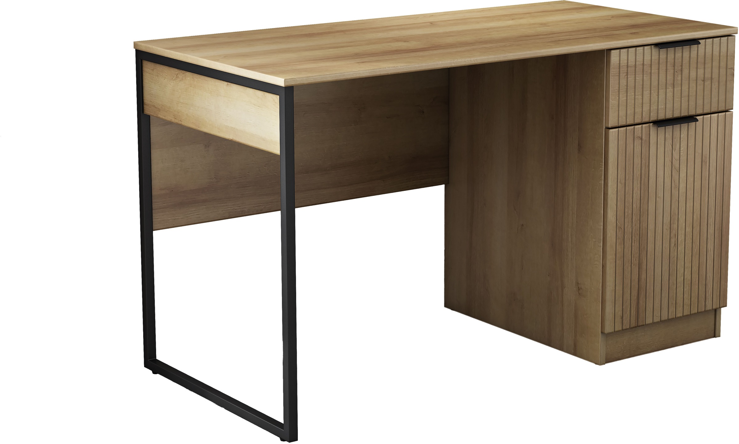 Image of GOODproduct Schreibtisch "Aspea" mit Schublade, ausreichend Stauraum, moderne Rillenoptik, B. 120 cm