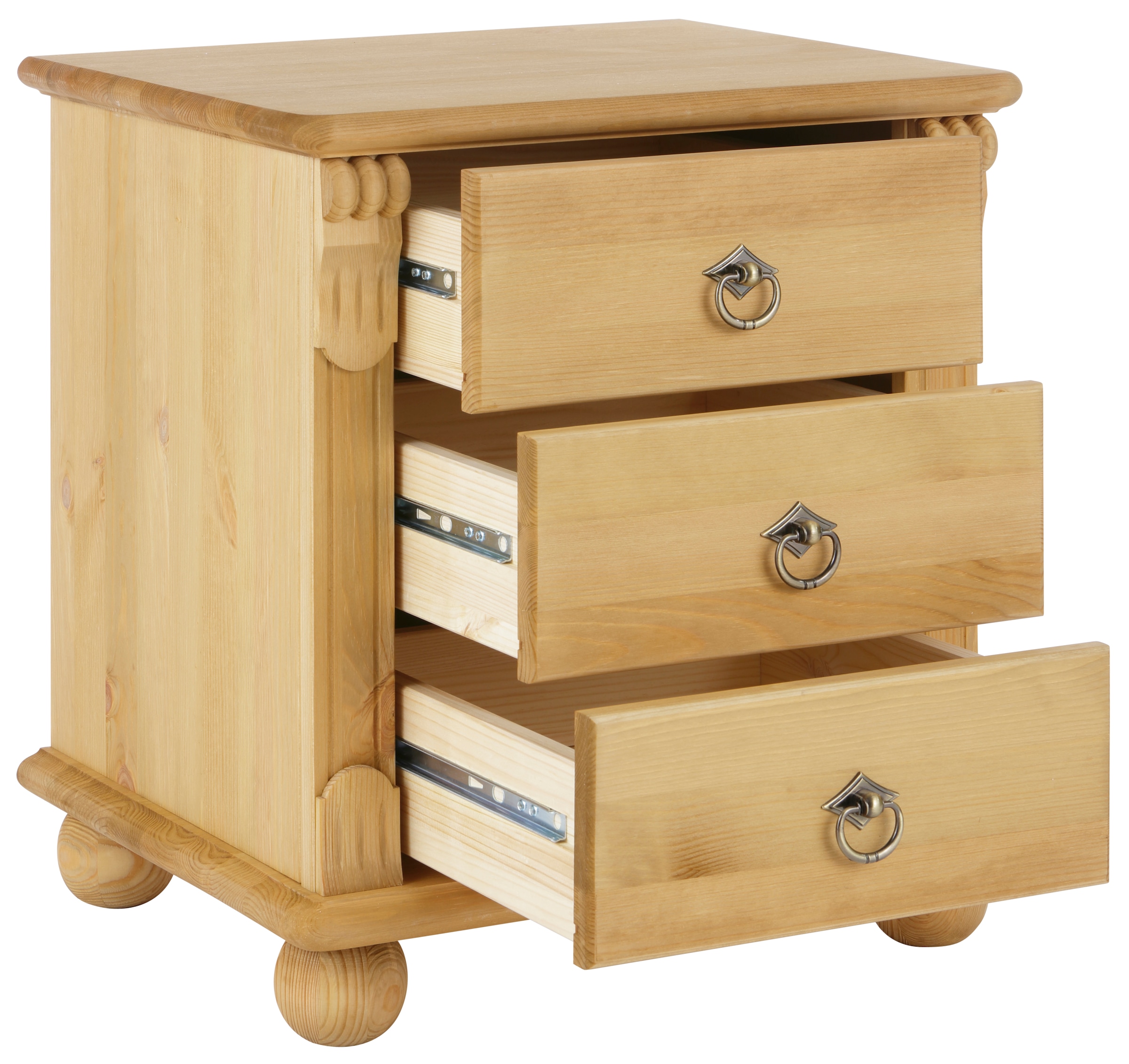 GOODproduct Nachtkommode »Tessin« aus massiver FSC®-zertifizierter Kiefer, mit 3 Schubladen
