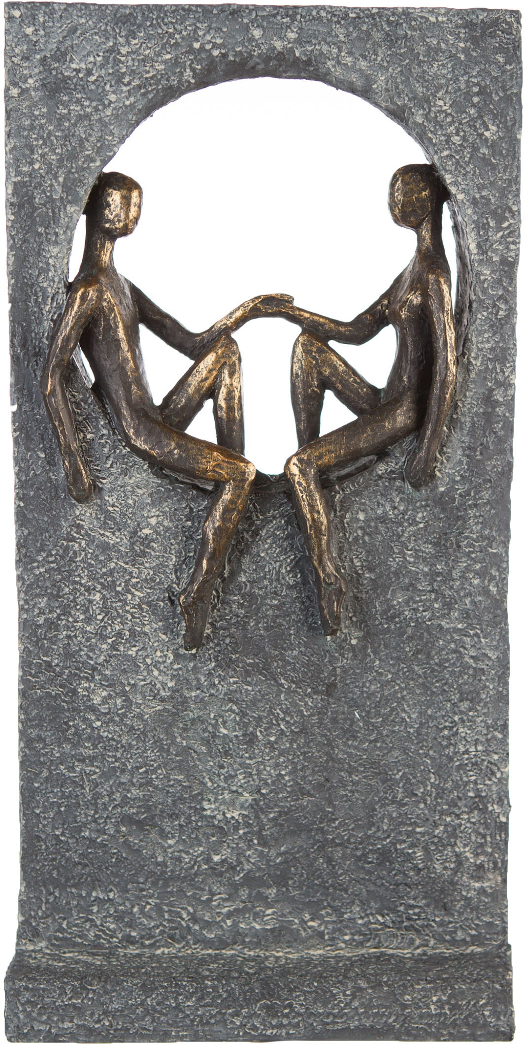 Image of Casablanca by Gilde Dekofigur »Skulptur Round Place, bronzefarben/grau«, (1 St.), Dekoobjekt, Höhe 35 cm, Figuren sitzend, mit Spruchanhänger, Wohnzimmer bei Ackermann Versand Schweiz