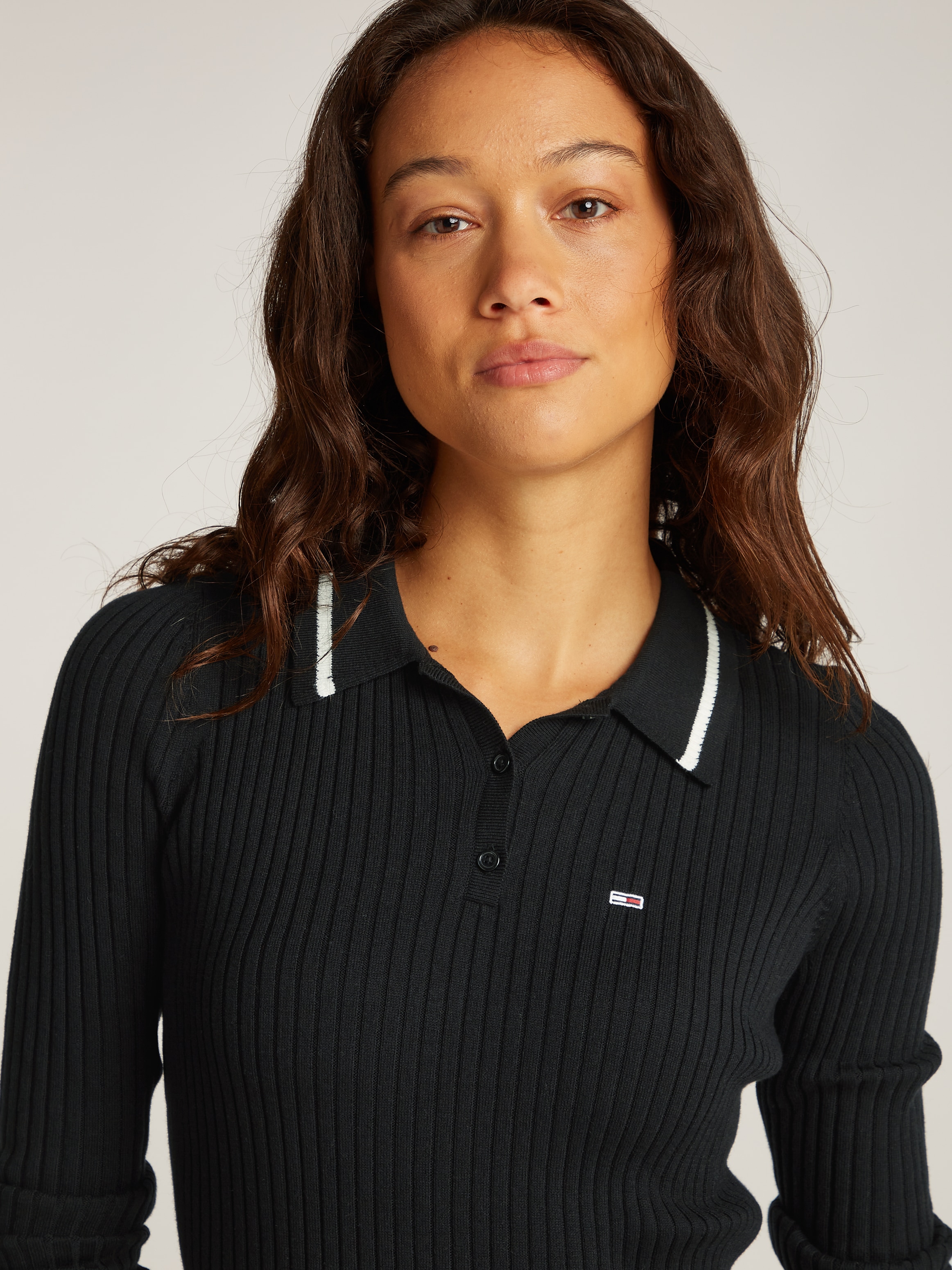 Tommy Jeans Polokleid »TJW LS POLO MIDI DRESS« in Midi-Länge