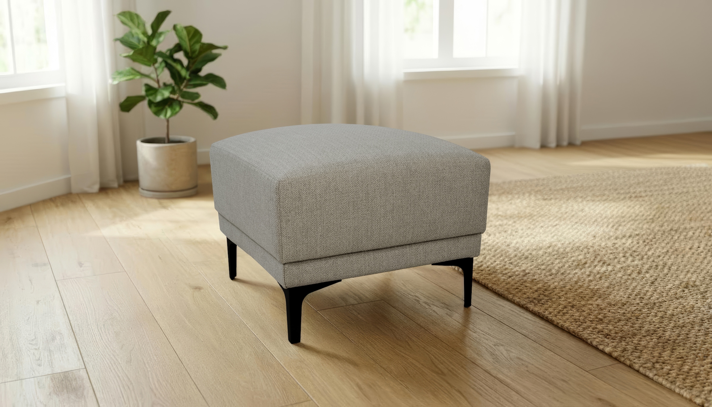 GOODproduct Polsterhocker »Xander« 1 Stk. tlg. Breite 58 cm, Soft-Touch Chenille, schwarze Metallfüsse