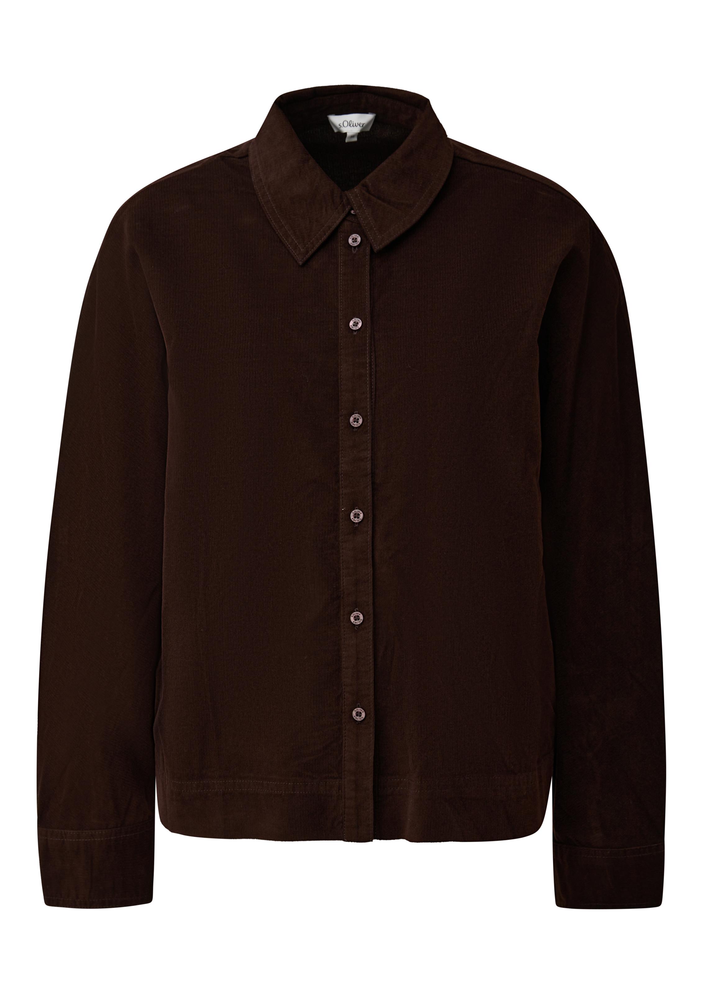 s.Oliver Blouse à manches longues Cordbluse mit Hemdkragen und Knofpleiste